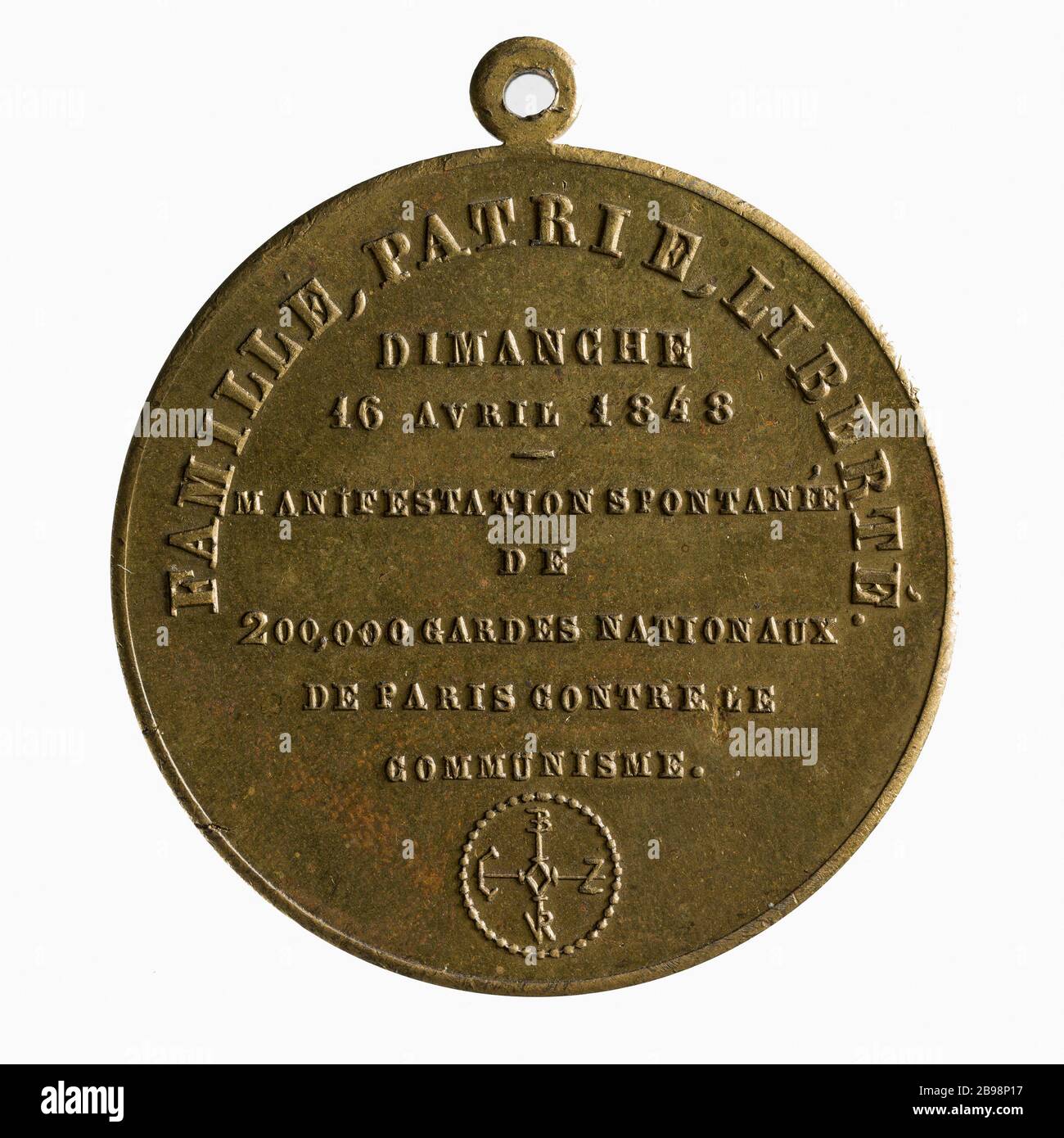 Événements pour le report des élections à l'Assemblée constituante, les 17 mars et 16 avril 1848 (titre factice) Combrouse. Manifestations pour le rapport des élections à l'Assemblée constituante, les 17 mars et 16 avril 1848. Laiton, 1848. Paris, musée Carnavalet. Banque D'Images