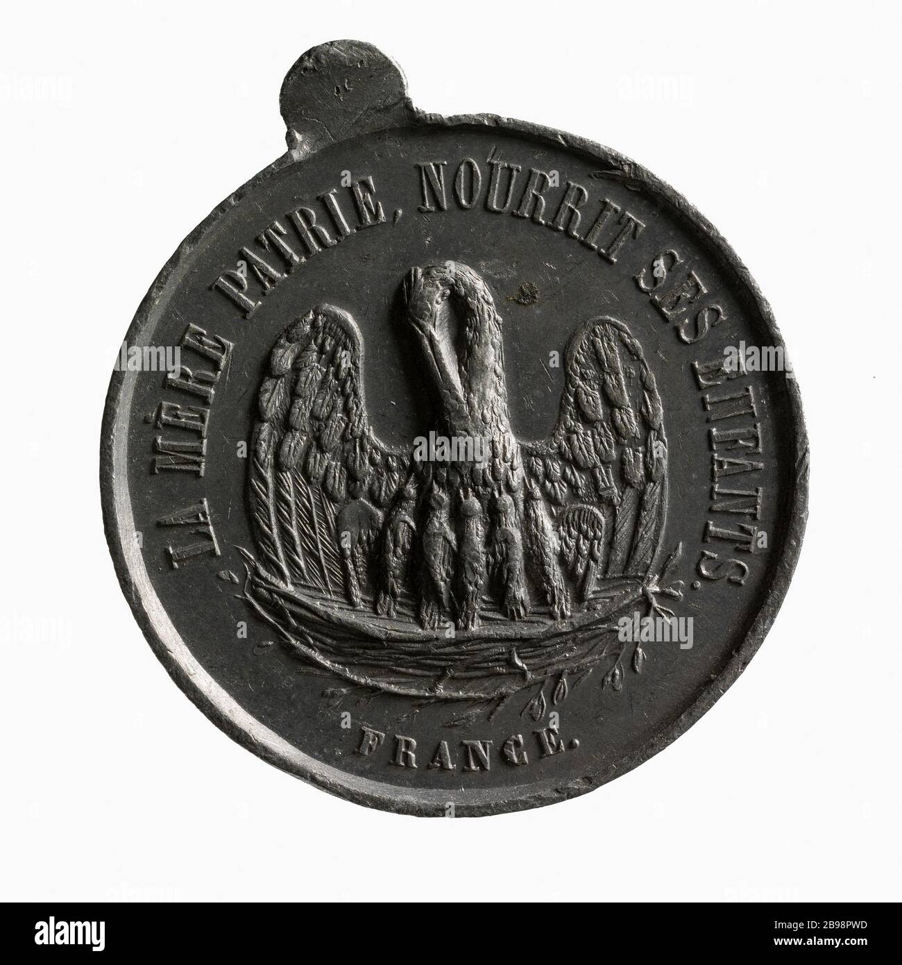 Décret de colonisation de l'Algérie par les familles de France, 19 septembre 1848 '(titre enregistré (lettre))) Médaille "croyance de la colonisation de l'Algérie par les familles de France, 19 septembre 1848". Cuivre blanc, 1848. Paris, musée Carnavalet. Banque D'Images