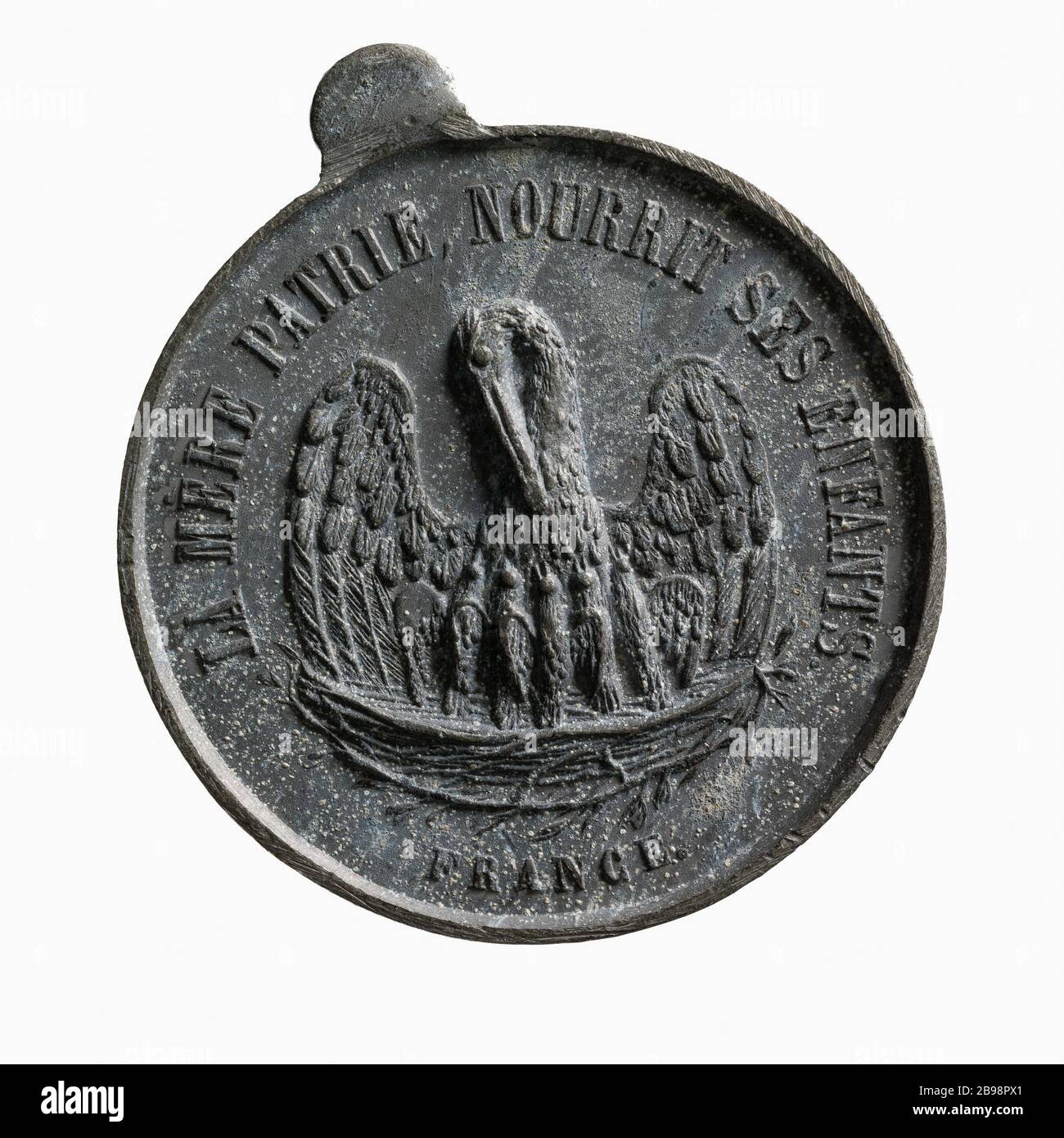 Décret de colonisation de l'Algérie par les familles de France, 19 septembre 1848 '(titre enregistré (lettre))) Médaille "croyance de la colonisation de l'Algérie par les familles de France, 19 septembre 1848". Cuivre blanc, 1848. Paris, musée Carnavalet. Banque D'Images