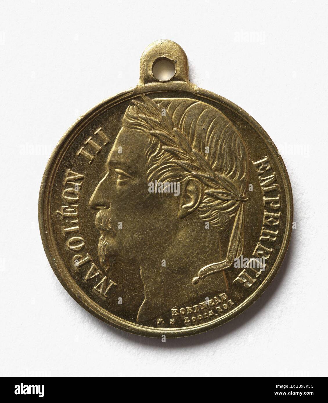 Napoléon III (1808-1873) proclama empereur après le plébiscite des 21 et 22 novembre 1852 (titre factice) Robineau. Médaille de Napoléon III (1808-1873) proclamé empereur suite au plébiscité des 21 et 22 novembre 1852. Paris, musée Carnavalet. Banque D'Images