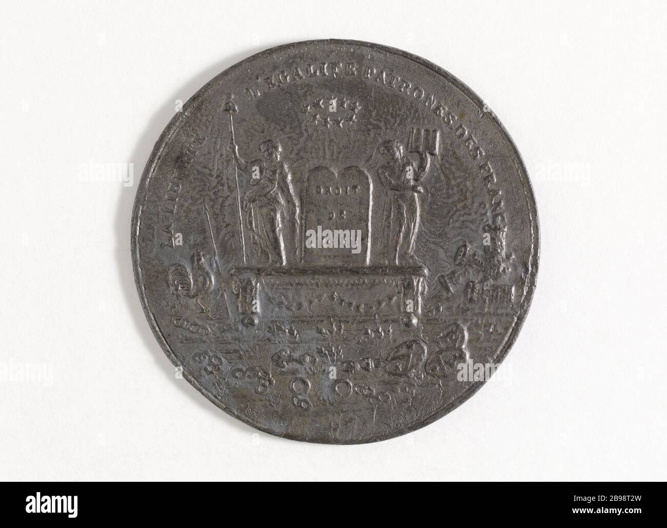 DROITS DE L'HOMME 'les droits de l'Homme'. Colorant. 1792. Paris, musée Carnavalet. Banque D'Images DROITS DE L'HOMME 'les droits de l'Homme'. Colorant. 1792. Paris, musée Carnavalet. Banque D'Images