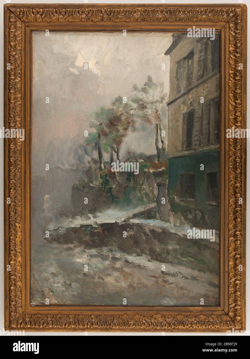 Rue Montmartre dans la neige (1900) Pierre-Jacques Pelletier (1867-1931). Rue de Montmartre sous la neige (vers 1900). Huile sur étoile. Paris, musée Carnavalet. Banque D'Images