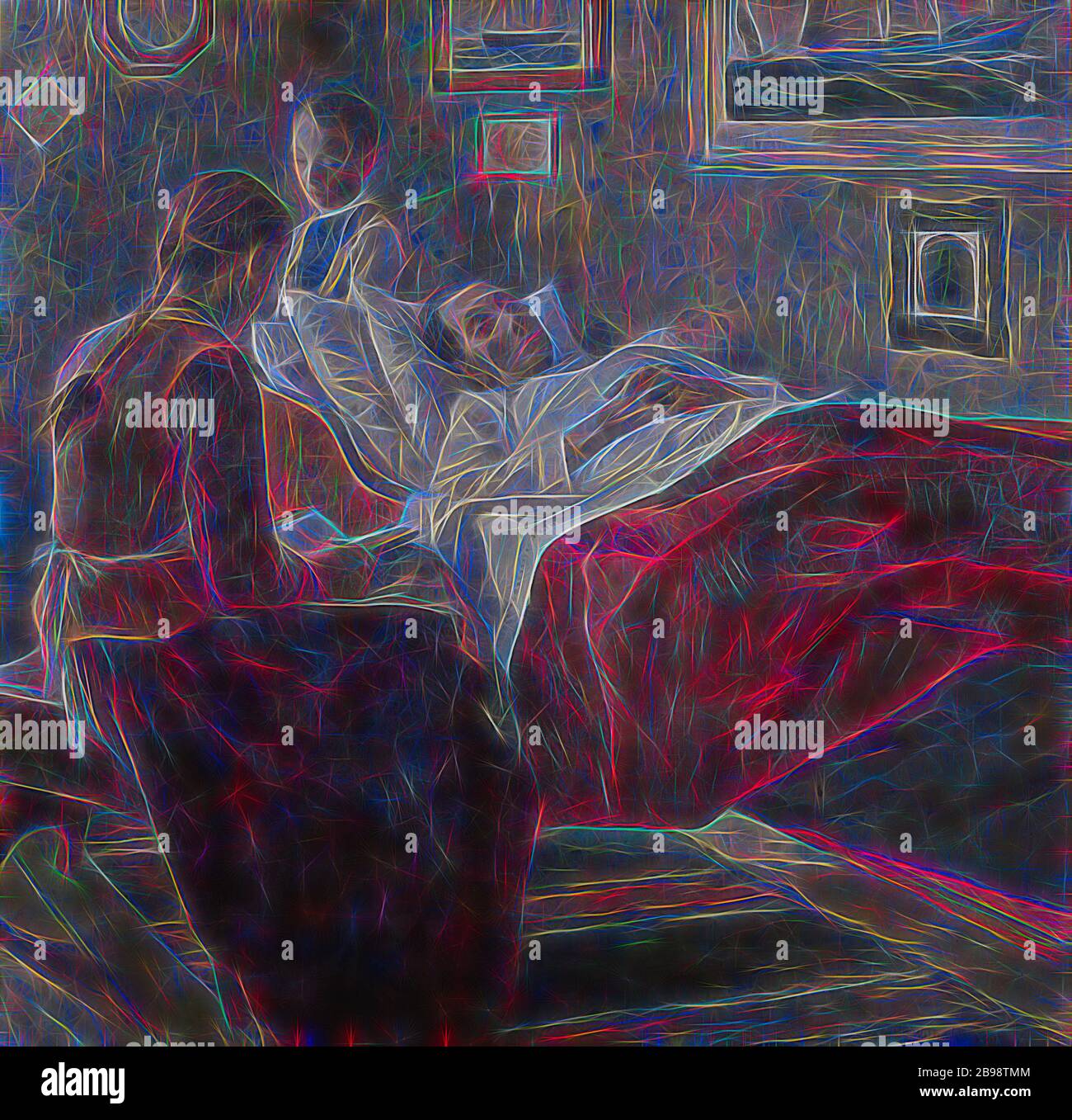 Carl Wilhelmson, démission, peinture, 1895, huile sur toile, hauteur, 90 cm (35.4 pouces), largeur, signé, C. Wilhelmson, réimaginé par Gibon, conception de chaleureux brillant gai de la luminosité et de rayons de lumière radiance. L'art classique réinventé avec une touche moderne. Photographie inspirée par le futurisme, embrassant l'énergie dynamique de la technologie moderne, le mouvement, la vitesse et révolutionnez la culture. Banque D'Images