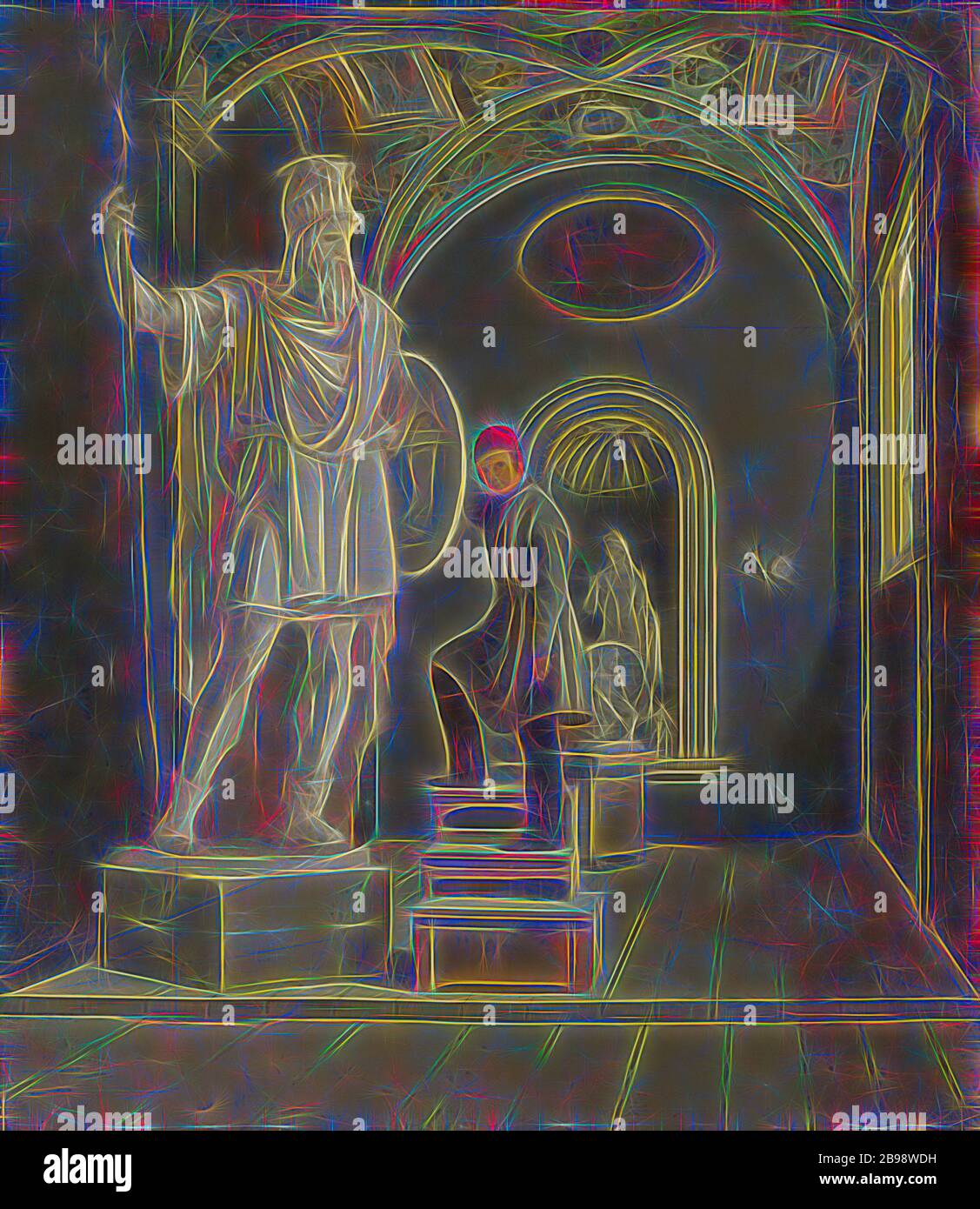 Carl Stefan Bennett, le Sculptor Fogelberg's Studio à Rome, le studio de Fogelberg i ROM, peinture, 1831, huile sur toile, hauteur, 42 cm (16.5 pouces), largeur, 35 cm (13.7 pouces), repensé par Gibon, conception de lumière chaude et gaie rayonnant de la luminosité et de rayons de lumière radiance. L'art classique réinventé avec une touche moderne. Photographie inspirée par le futurisme, embrassant l'énergie dynamique de la technologie moderne, le mouvement, la vitesse et révolutionnez la culture. Banque D'Images