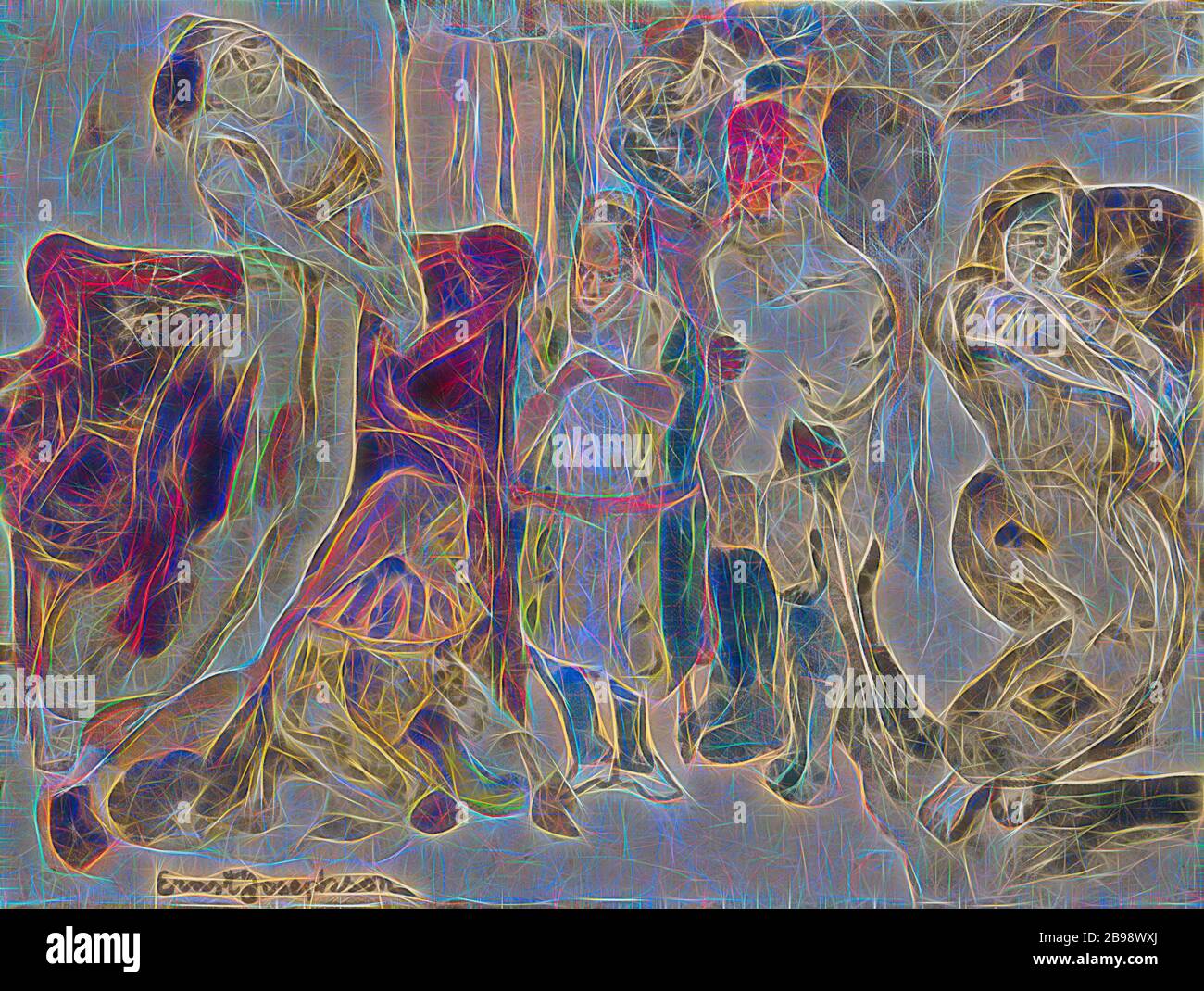 Ernst Josephson, scène dramatique, scène dramatique, peinture, huile sur toile, hauteur, 28 cm (11 pouces), largeur, 38 cm (14.9 pouces), signé, réimaginé par Gibon, conception de chaleureux gai lumineux et lumineux rayonnant. L'art classique réinventé avec une touche moderne. Photographie inspirée par le futurisme, embrassant l'énergie dynamique de la technologie moderne, le mouvement, la vitesse et révolutionnez la culture. Banque D'Images