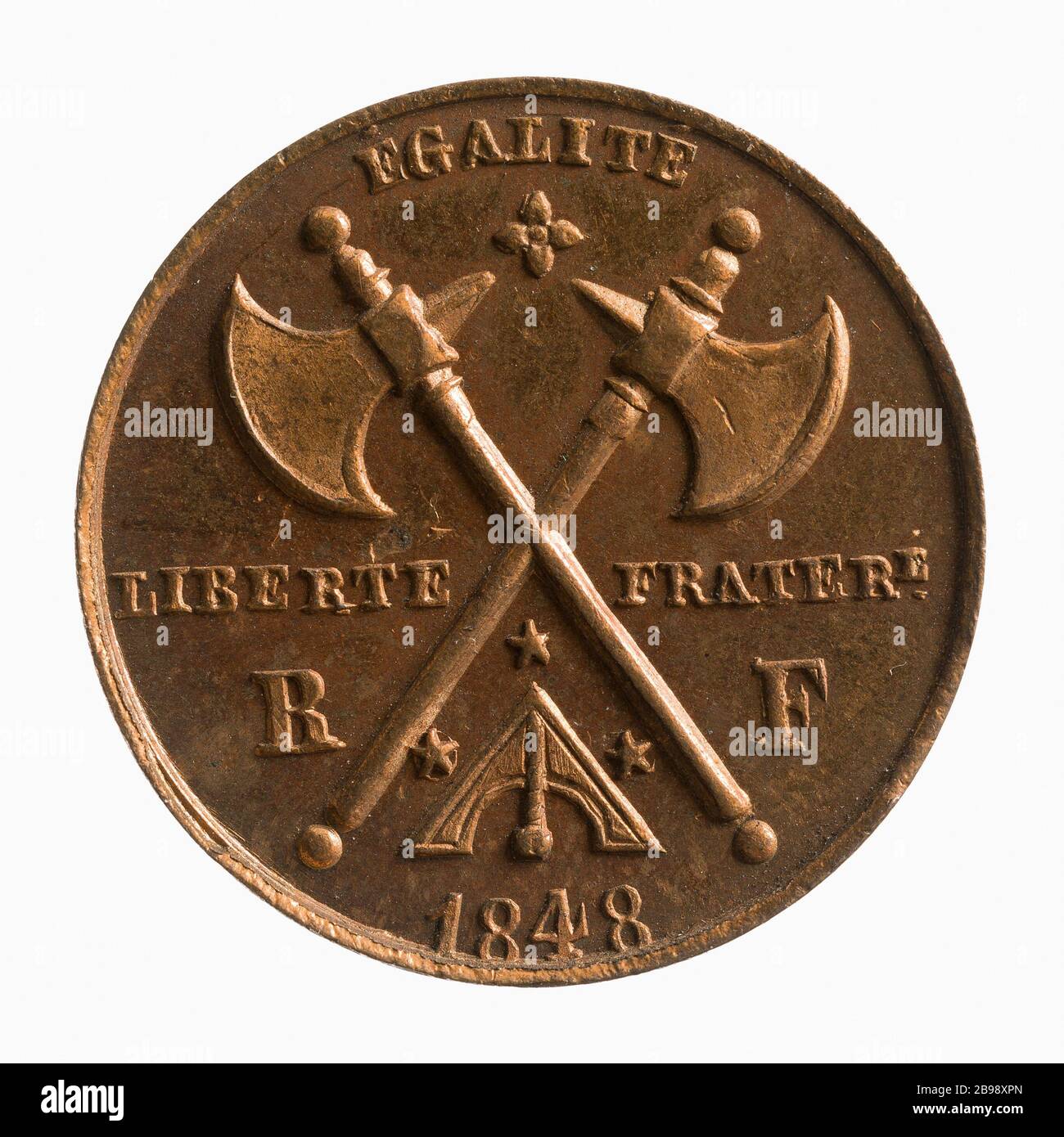 Premier anniversaire de la deuxième République, 1849 (titre factice) Médaille Ministre anniversaire de la République. Laiton, 1849. Paris, musée Carnavalet. Banque D'Images