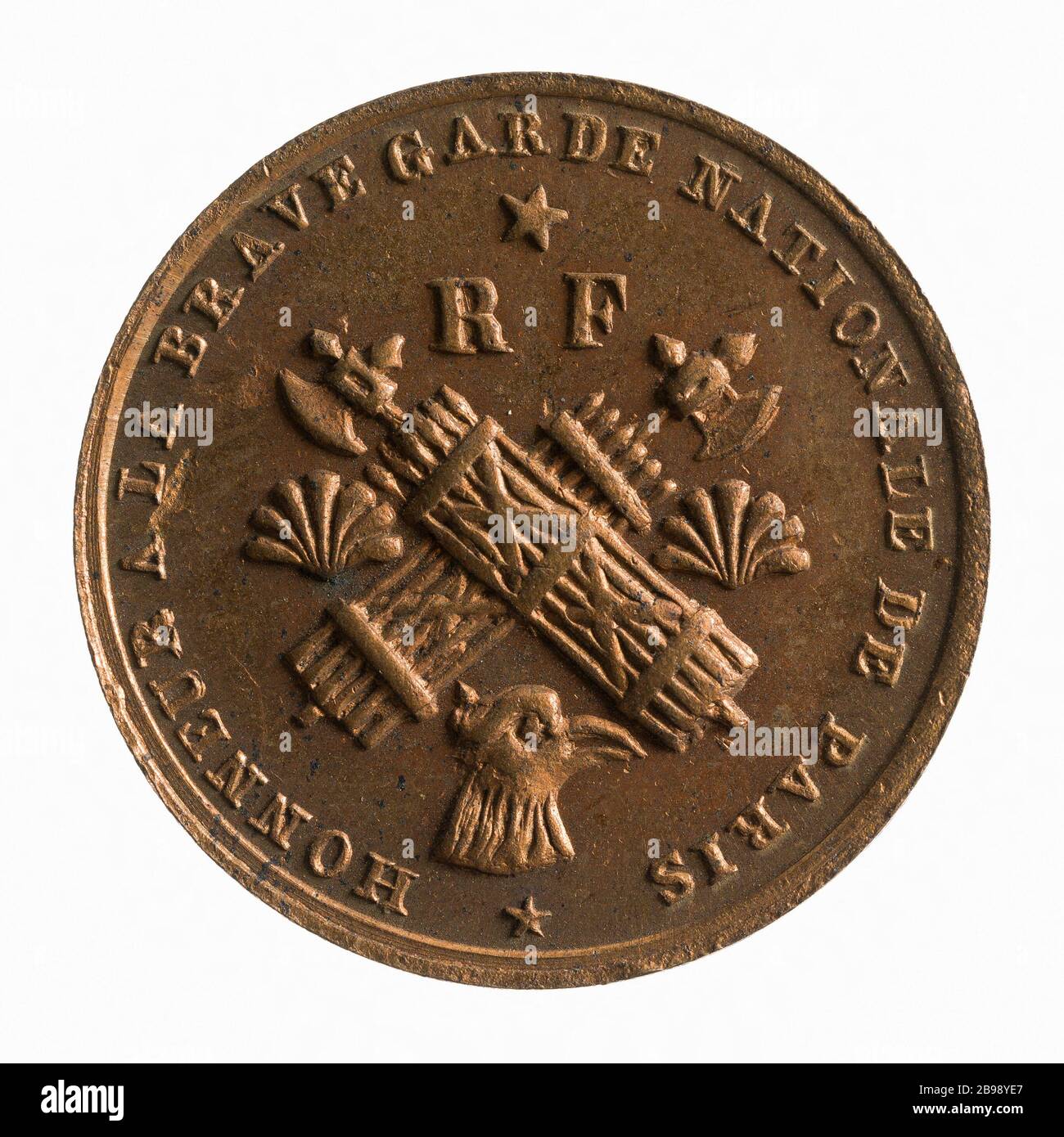 Premier anniversaire de la deuxième République, 1849 (titre factice) Médaille Ministre anniversaire de la République. Laiton, 1849. Paris, musée Carnavalet. Banque D'Images