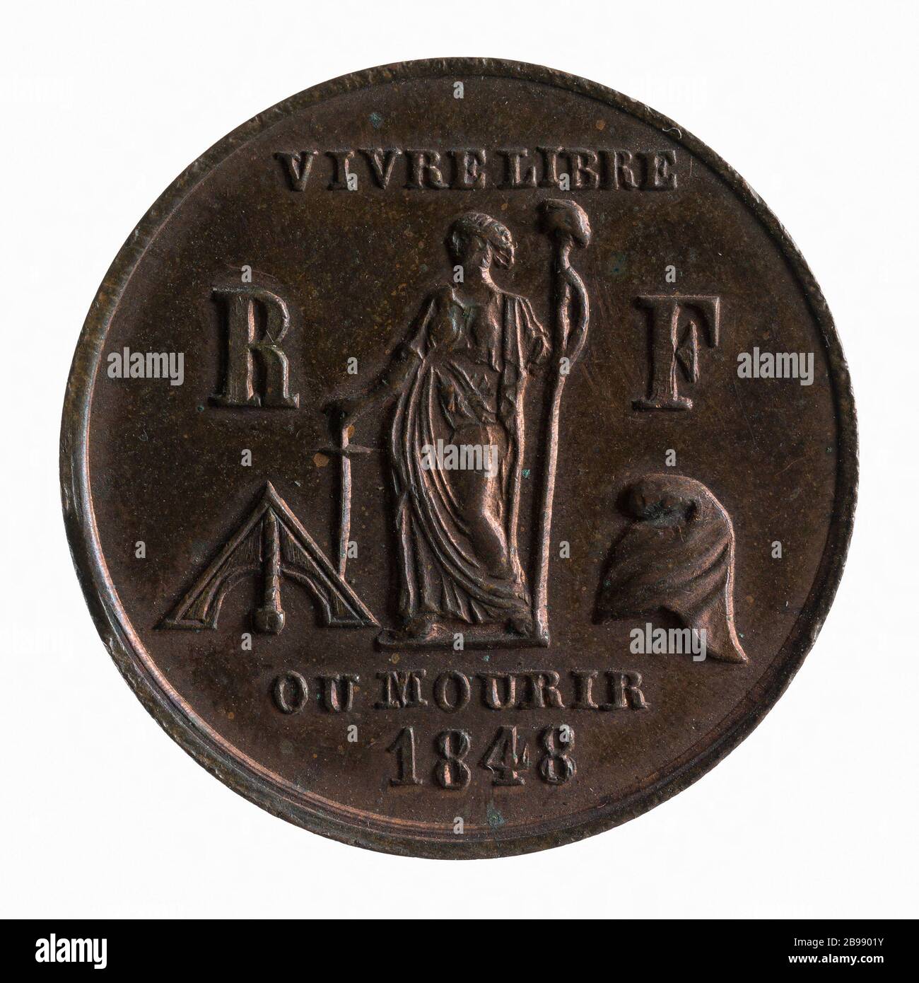 Hommage à l'Assemblée constituante nationale, 1848 (titre factice) hommage à l'Assemblée nationale constituante. Cuivre, 1848. Paris, musée Carnavalet. Banque D'Images