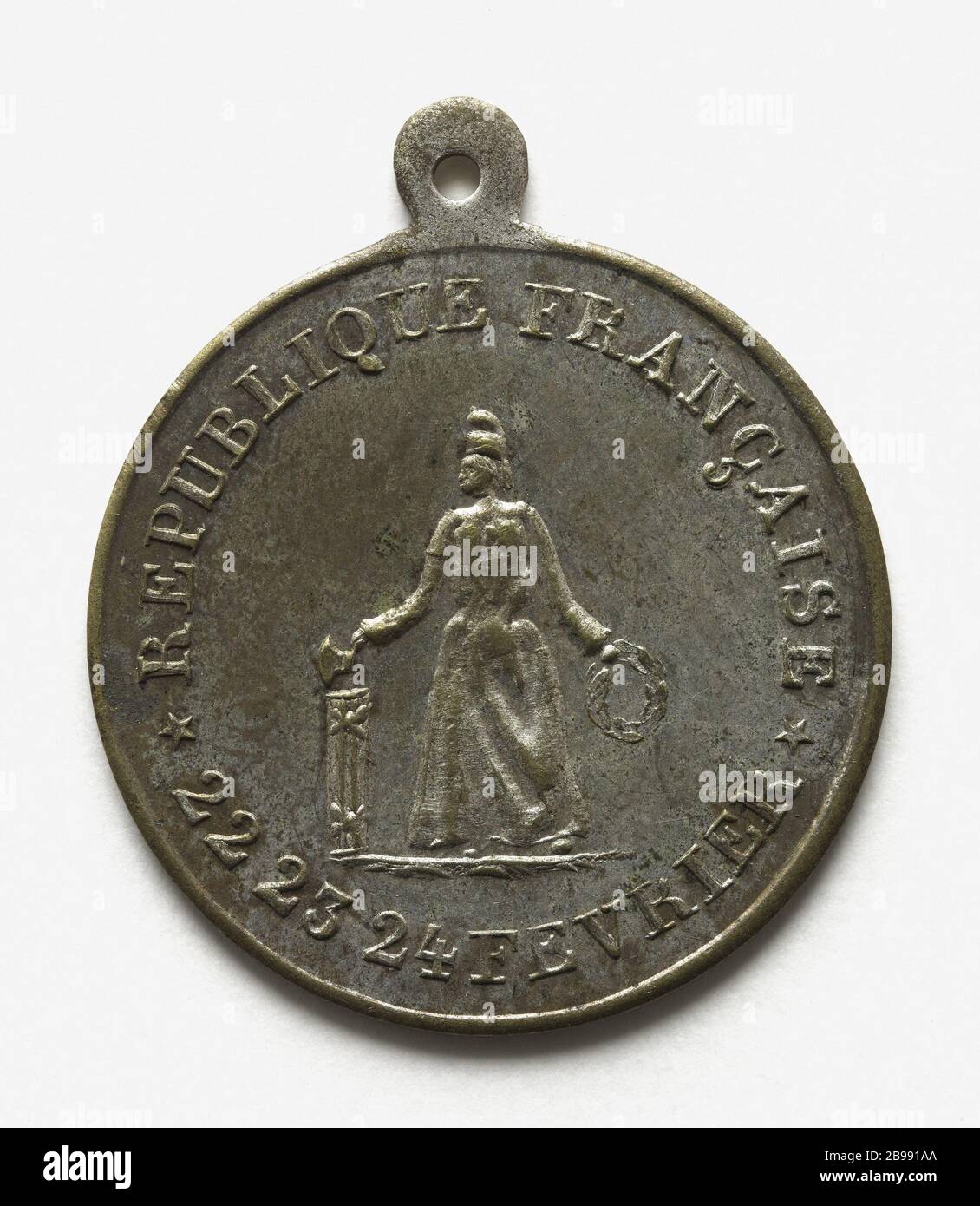 Attaque de la position de la Tour de l'eau, 24 février 1848 Anonyme. Ataque du poste du Château d'eau, 24 février 1848. Cuivre. Paris, musée Carnavalet. Banque D'Images
