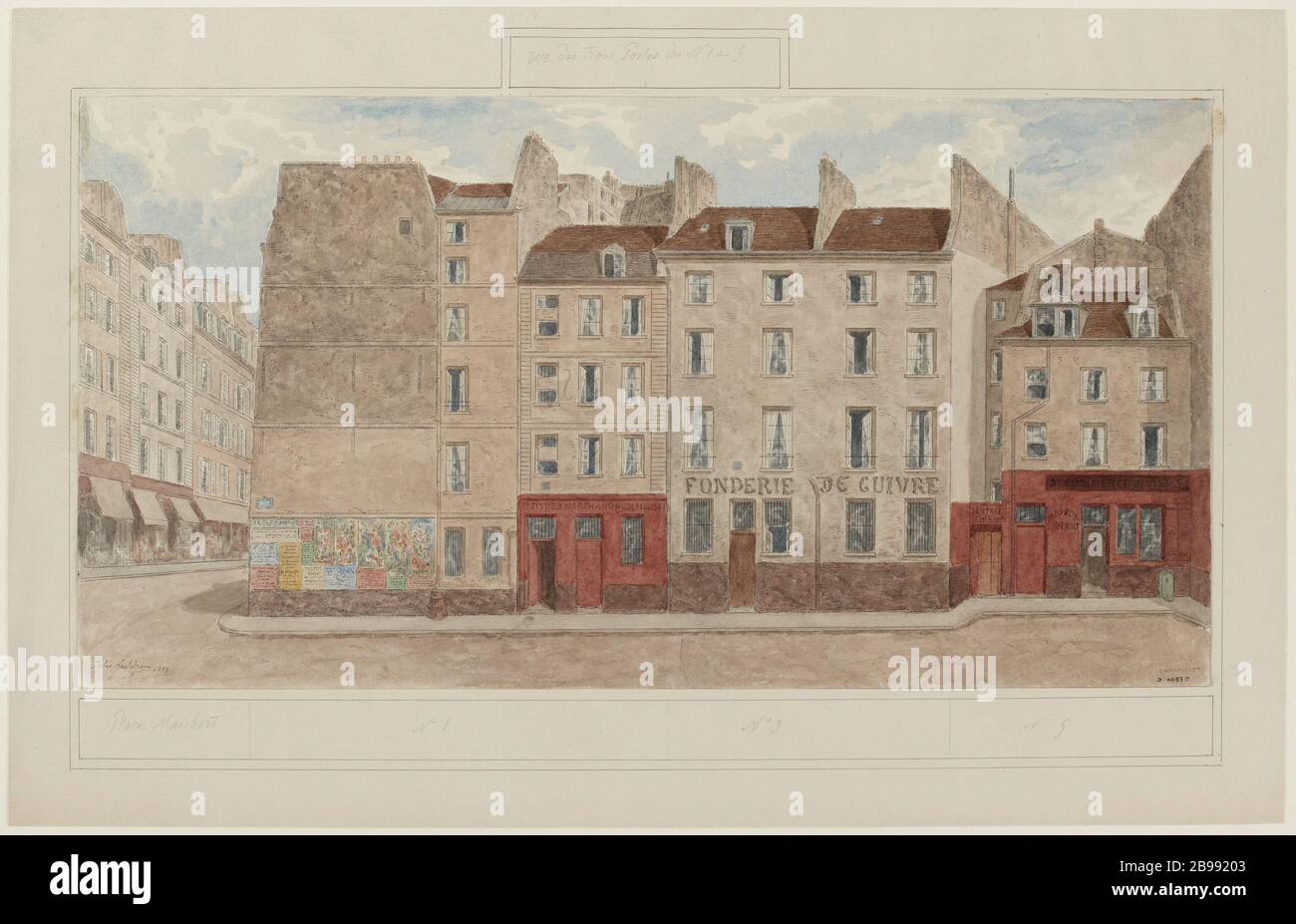 Rue des trois-Portes, n°1 à 5, 5ème arrondissement Banque D'Images