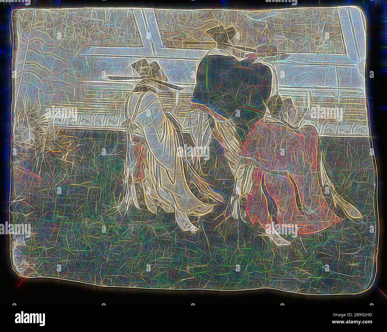 Fragment d'une murale, anonyme, Chine, 1300 - 1400, loam, dorure (matériau), bois (matériau végétal), dorure, h 63 cm × l 75.5 cm × p 11.5 mm × h 48.0 cm × l 60.0 cm × l 38.3 kg, réimaginé par Gibon, design chaleureux et joyeux, lumineux et radiance des rayons lumineux. L'art classique réinventé avec une touche moderne. Photographie inspirée par le futurisme, embrassant l'énergie dynamique de la technologie moderne, le mouvement, la vitesse et révolutionnez la culture. Banque D'Images