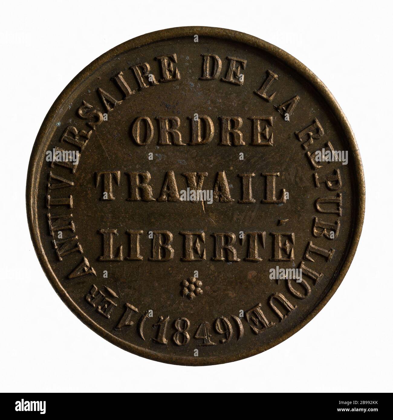 Premier anniversaire de la deuxième République, 1849 (titre factice) Médaille du premier anniversaire de la République, 1849. Paris, musée Carnavalet. Banque D'Images