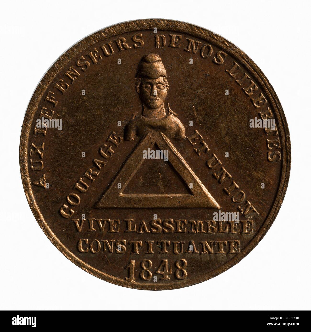 Premier anniversaire de la deuxième République, 1849 (titre factice) Médaille du premier anniversaire de la République, 1849. Paris, musée Carnavalet. Banque D'Images