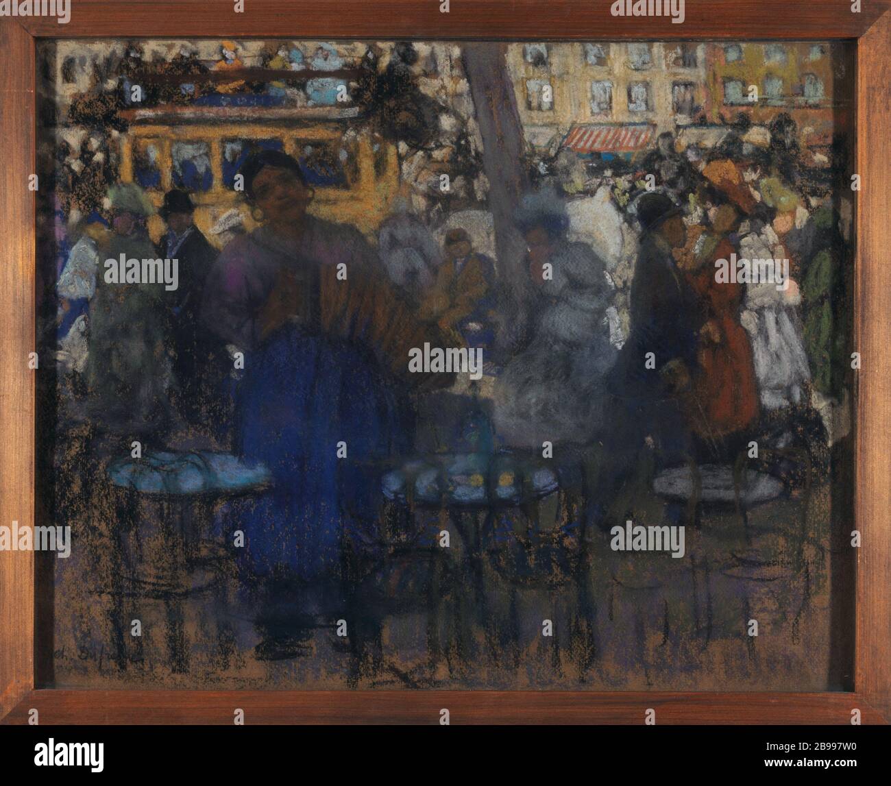 Foule dans la rue Charles Dufresne (1876-1938). Foule dans la rue. Pastel, vers 1900. Paris, musée Carnavalet. Banque D'Images