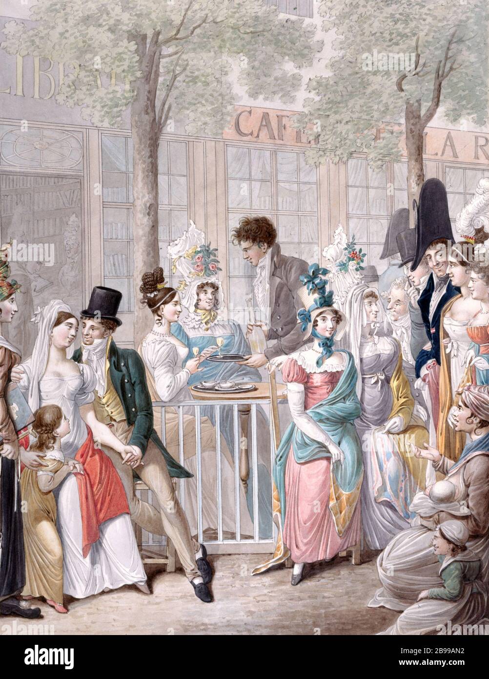 CAFÉ AU PALAIS DU ROYAL ROTONDE Georg Emmanuel Opitz (ou Opiz, 1775-1841). 'Le café de la Rotonde au Palais-Royal'. Paris, musée Carnavalet. Banque D'Images