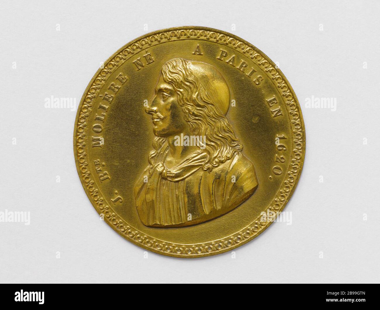 Molière (1622-1673) Anonyme. Molière (1622-1673). Cuivre doré repoussé. Paris, musée Carnavalet. Banque D'Images