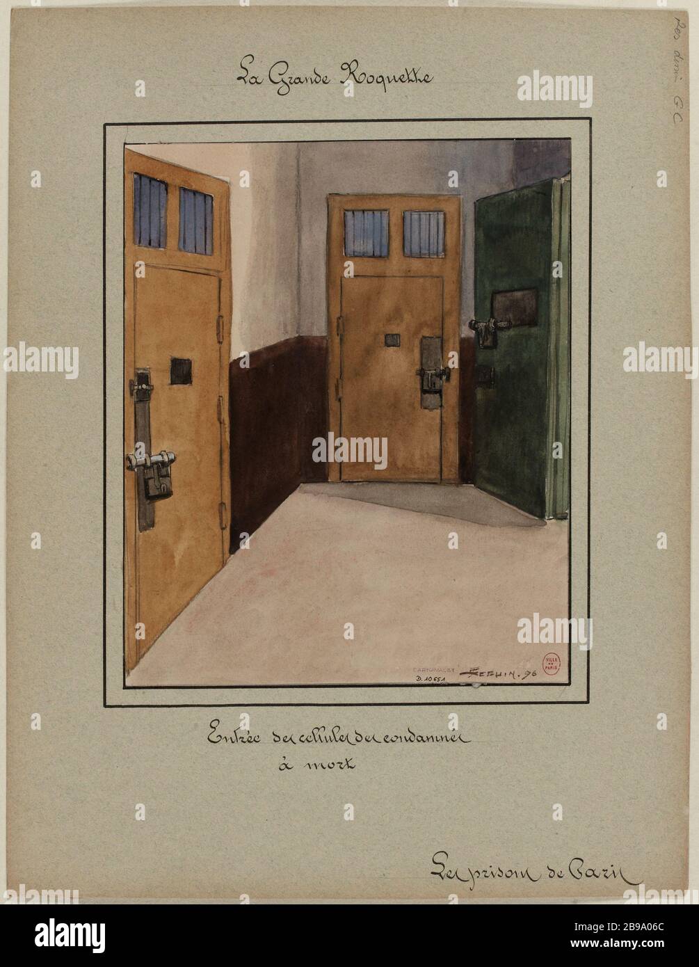 [Les prisons de Paris] la Grande Roquette; cellule d'entrée sur la ligne de mort Banque D'Images