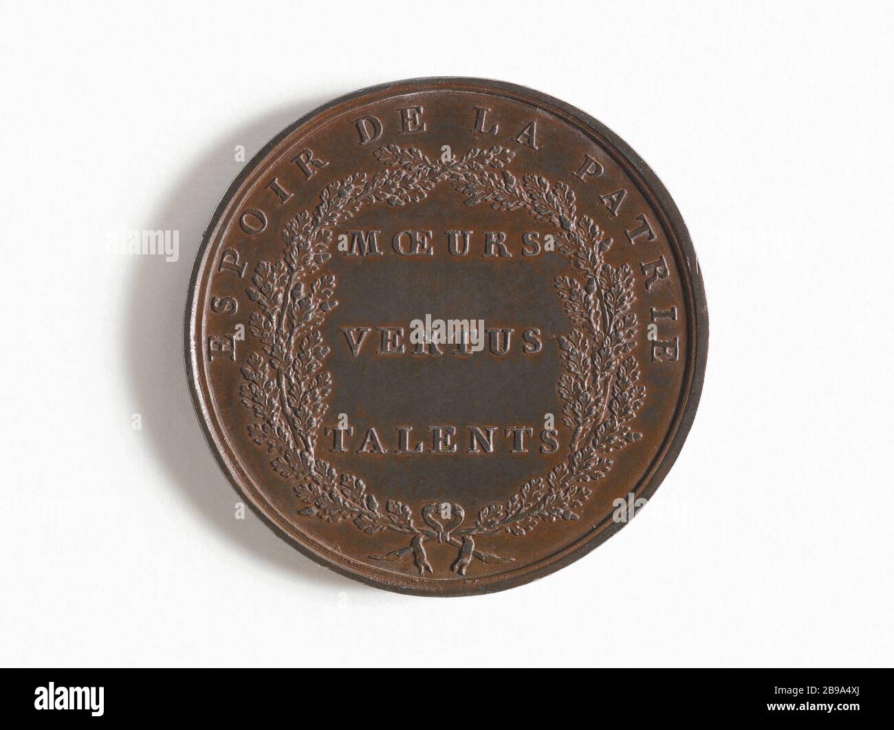 COLLÈGE NATIONAL DE BORDEAUX, 1796 A. RUZÉ. 'Collège national de Bordeaux'. Argent, 1796. Paris, musée Carnavalet. Banque D'Images