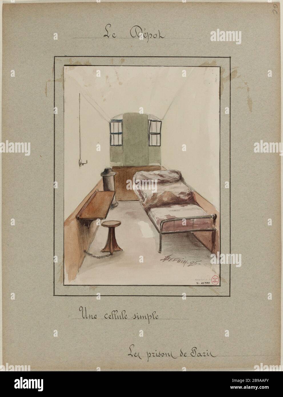 [Les prisons de Paris] le dépôt; avec une seule cellule Banque D'Images