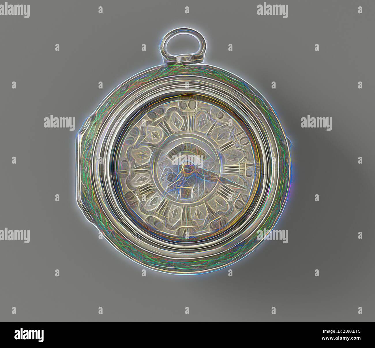 Montre de poche avec représentation pilotée d'un baleinier, montre argent avec cadran argent, marquée: Huysland. L'œuvre marquée à l'intérieur: Hermans Huysland, Amsterdam. L'ensemble est enfermé dans un placard d'argent, sur lequel la représentation d'un baleinier avec trois boucles est montée une baleine harpoonée dans un bord de Louis XV ornement avec des monstres de mer. Le boîtier externe est recouvert d'argent avec une peau de rayon vert. Il manque des verres de l'armoire extérieure., Hermanus Huyslandt, Amsterdam, c. 1775, argent (métal), d 5.5 cm h 6.8 cm × l 6 cm × d 3 cm, repensé par Gibon, design de lueur chaleureuse et gaie Banque D'Images