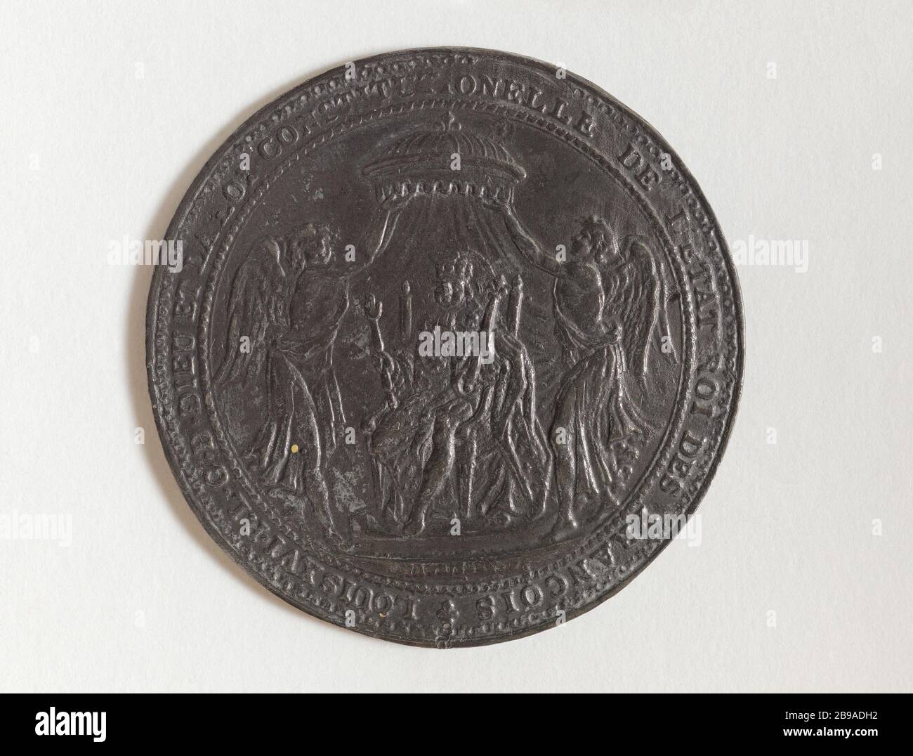 TESTEZ LE NOUVEAU SCEAU D'ÉTAT, septembre 1791 Jean-Théodore Mauriisset (1768-1825). 'Epreuve du nouveau bateau de l'Etat'. Epreuve en étain, septembre 1791. Paris, musée Carnavalet. Banque D'Images TESTEZ LE NOUVEAU SCEAU D'ÉTAT, septembre 1791 Jean-Théodore Mauriisset (1768-1825). 'Epreuve du nouveau bateau de l'Etat'. Epreuve en étain, septembre 1791. Paris, musée Carnavalet. Banque D'Images