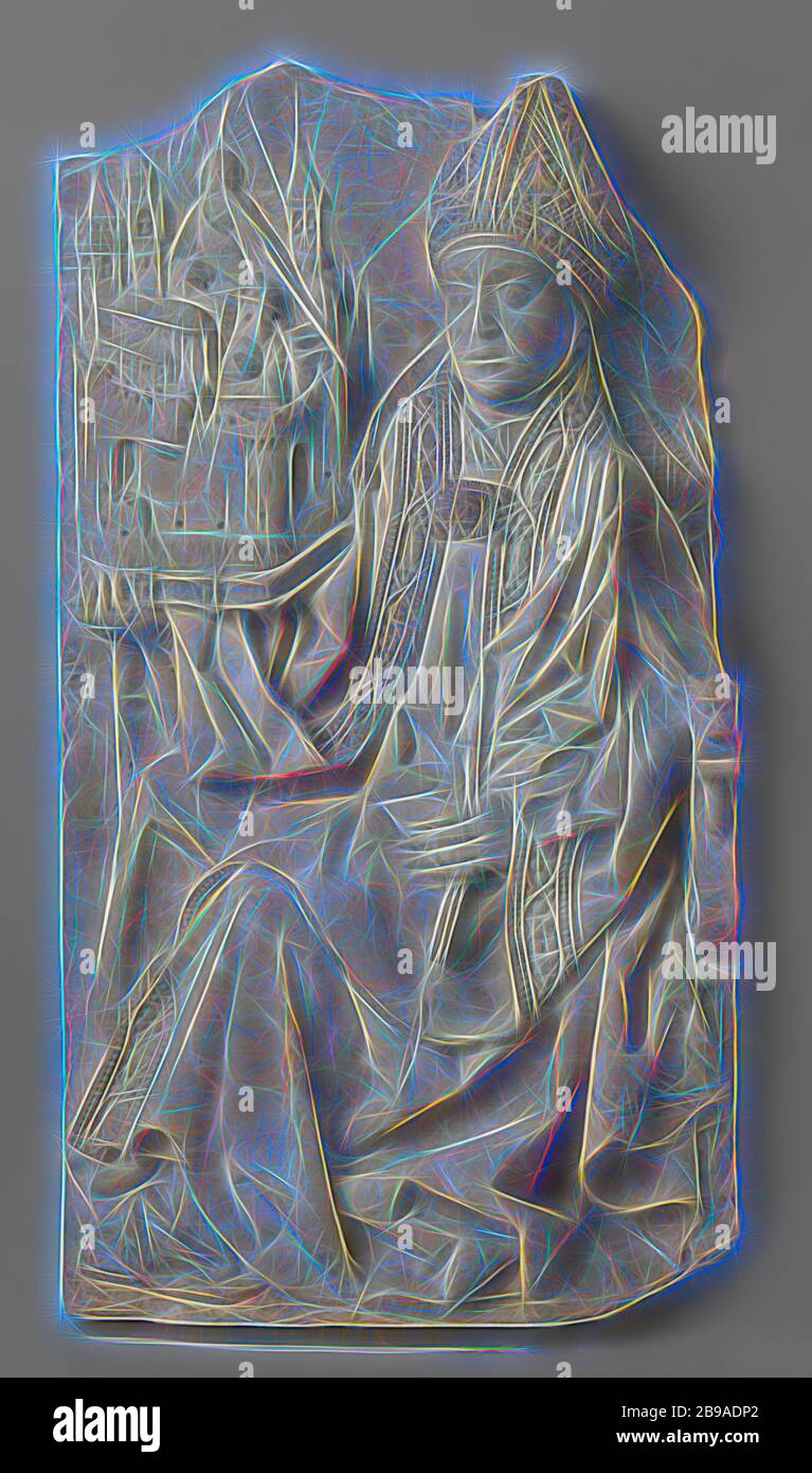 Saint Augustin Augustin comme évêque d'Hippo Regius, il est utilisé pour la gauche sur un fauteuil, l'arrière de qui se termine par une tête de lion avec un parchemin dans la bouche. Sur le bras droit, il tient un livre avec la ville d'Hippo Regius sur le dessus, dans la gauche une partie de la courbe, qui est partiellement caché sous le sudarium. Il porte une mitre dont le fanones dépendent sur les épaules, une chorale hood, qui est fermée avec une nageoire pectorale sur la poitrine, Albe, l'amict, et des gants, sur lesquelles sont l'EDTR. Mitre et aurifrisiae (imitation) pierres précieuses. La ville fortifiée, dans laquelle deux portes donnent accès, comprend l Banque D'Images