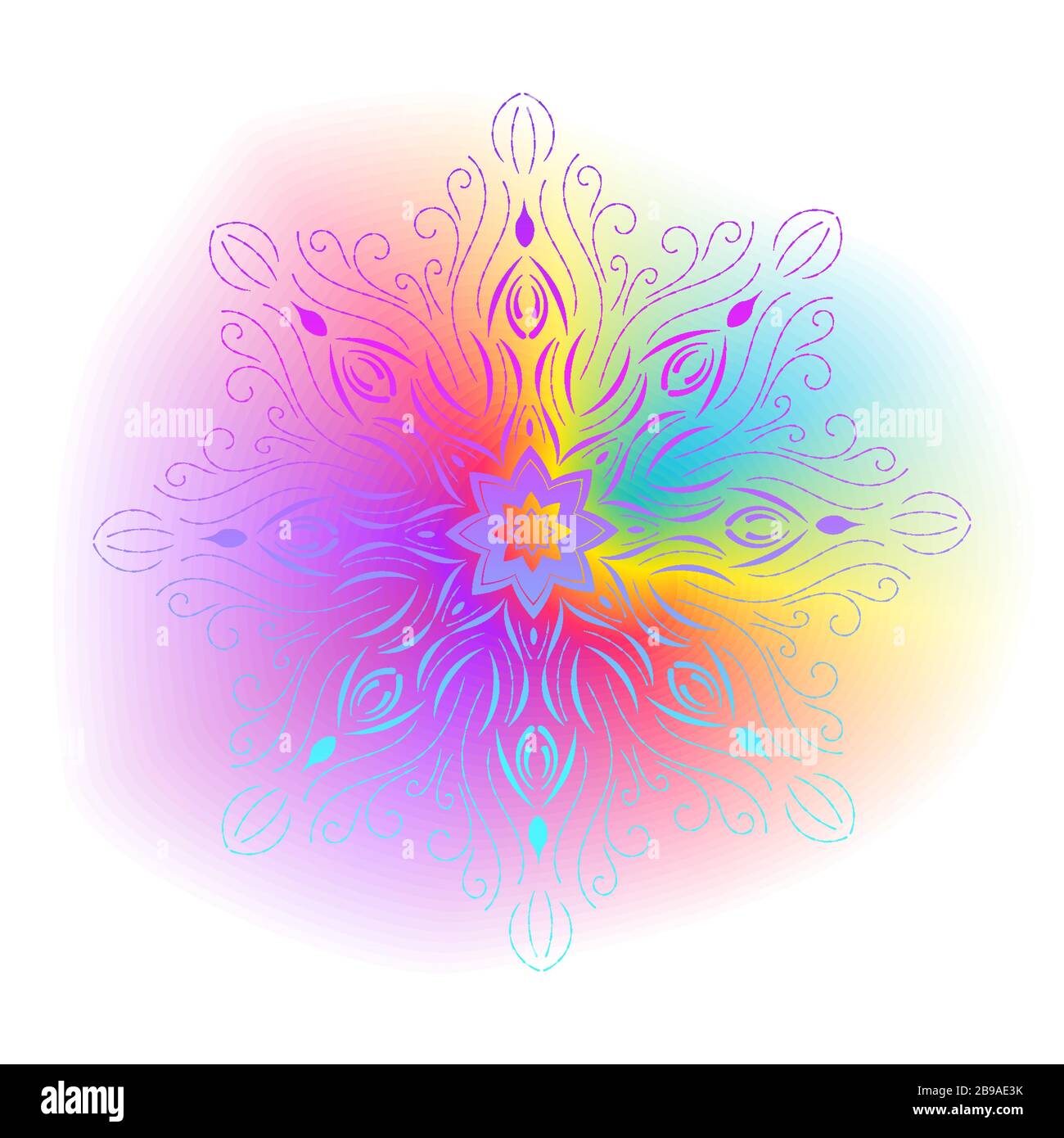 Mandala sur fond dégradé. Motif décoratif rond. Indien. Arabe, ornement de l'Islam, symbole de la culture du bouddhisme Illustration de Vecteur