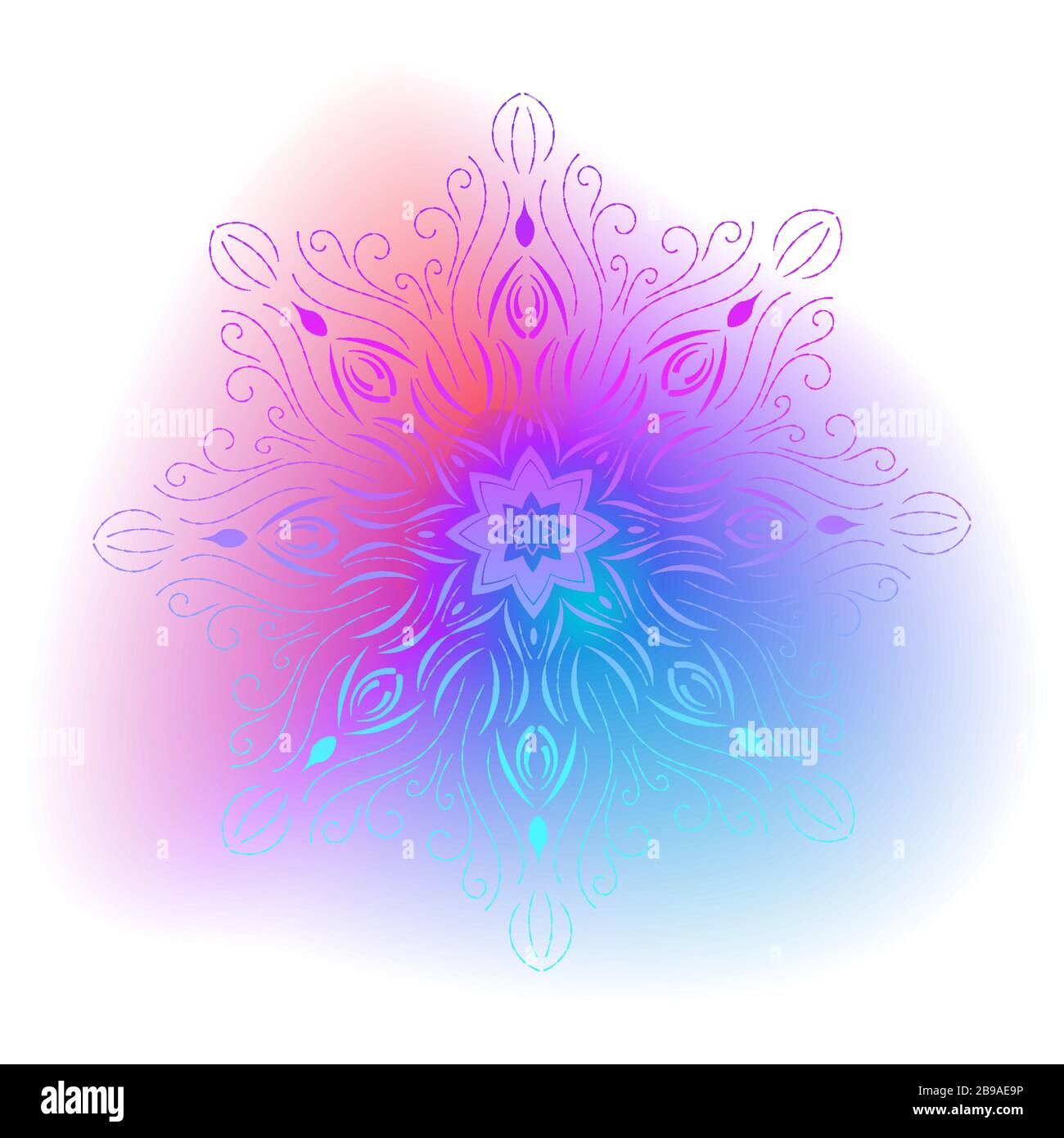 Mandala sur fond dégradé. Motif décoratif rond. Indien. Arabe, ornement de l'Islam, symbole de la culture du bouddhisme Illustration de Vecteur