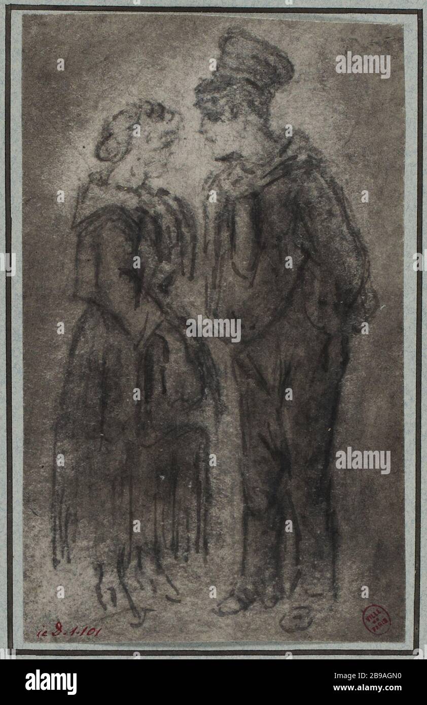 Étudier la cause du couple au pied. Banque D'Images