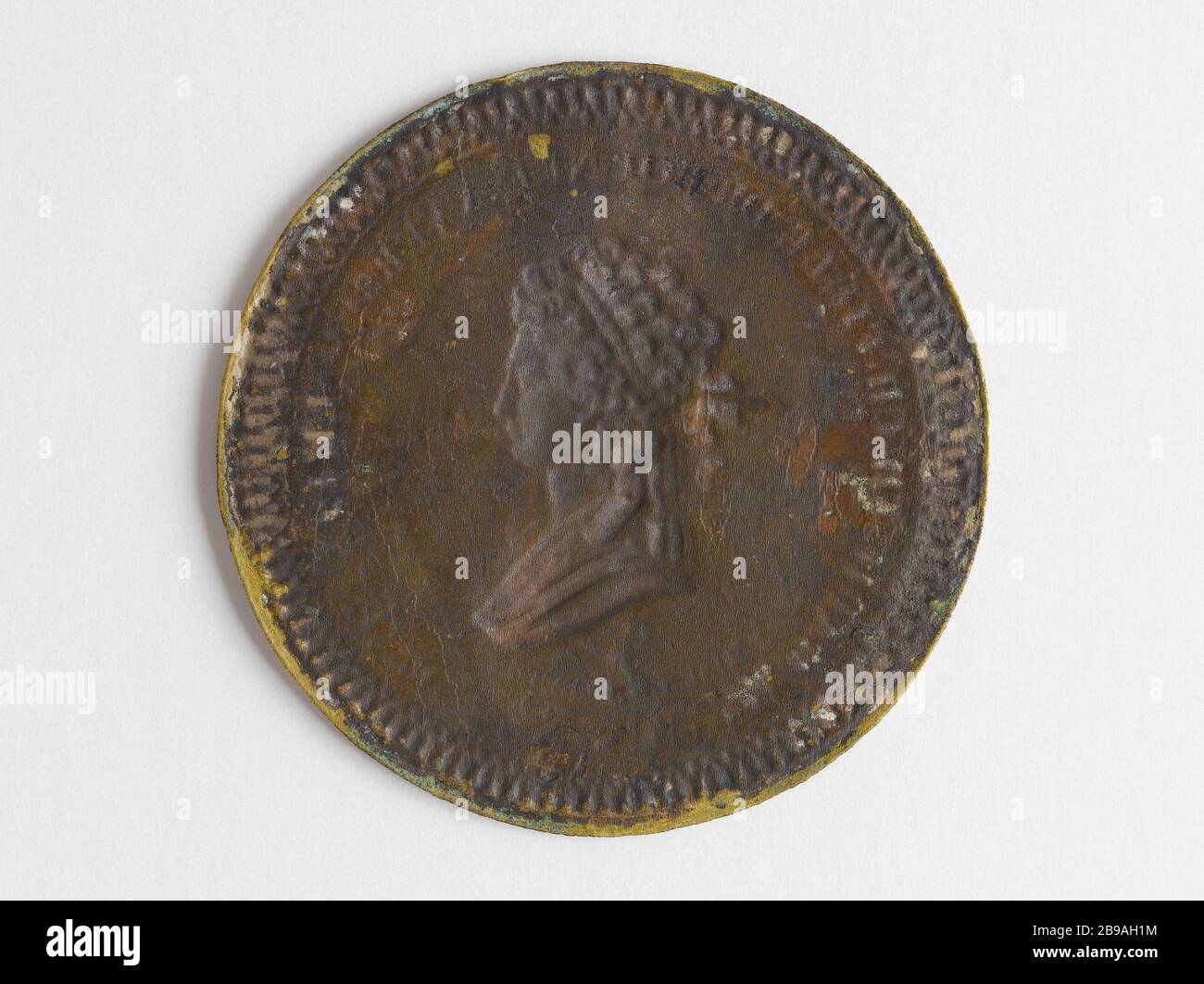 Marie Thérèse Charlotte, duchesse d'Angoulême, nommée Madame Royale (1778-1851) P. G Liénard. 'Marie-Thérèse-Charlotte, duchesse d'Angoulême, dite Madame Royale (1778-1851)'. Cuivre repousé. Paris, musée Carnavalet. Banque D'Images