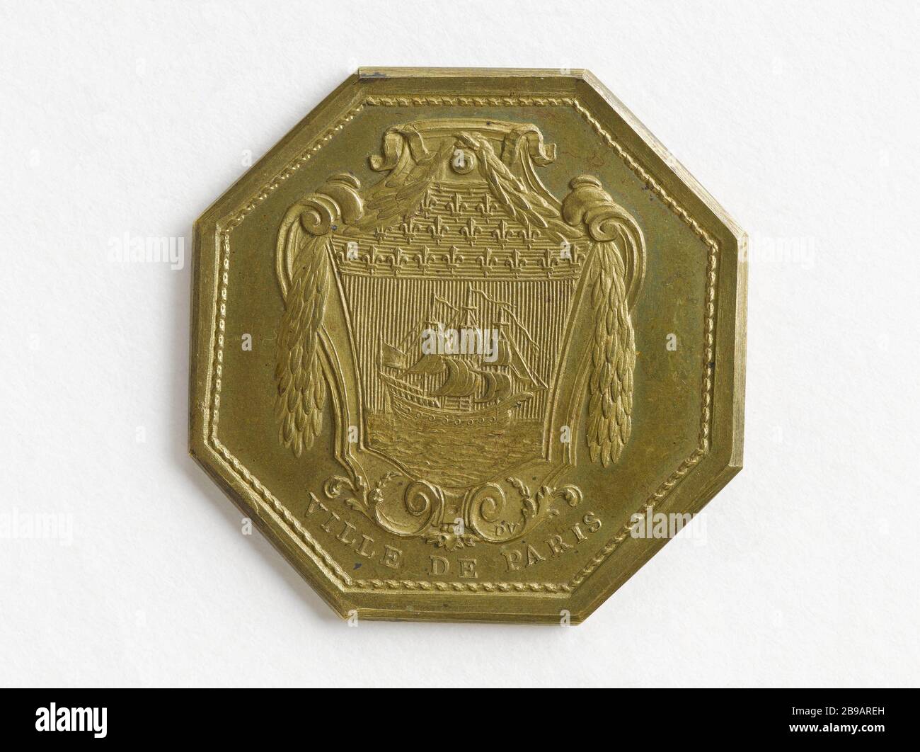 MÉDAILLE DE BON CITOYEN, 8 octobre 1789 Benjamin Duvivier (1730-1819). Médaille de bonne-ville. Laiton doré, 8 octobre 1789. Paris, musée Carnavalet. Banque D'Images MÉDAILLE DE BON CITOYEN, 8 octobre 1789 Benjamin Duvivier (1730-1819). Médaille de bonne-ville. Laiton doré, 8 octobre 1789. Paris, musée Carnavalet. Banque D'Images