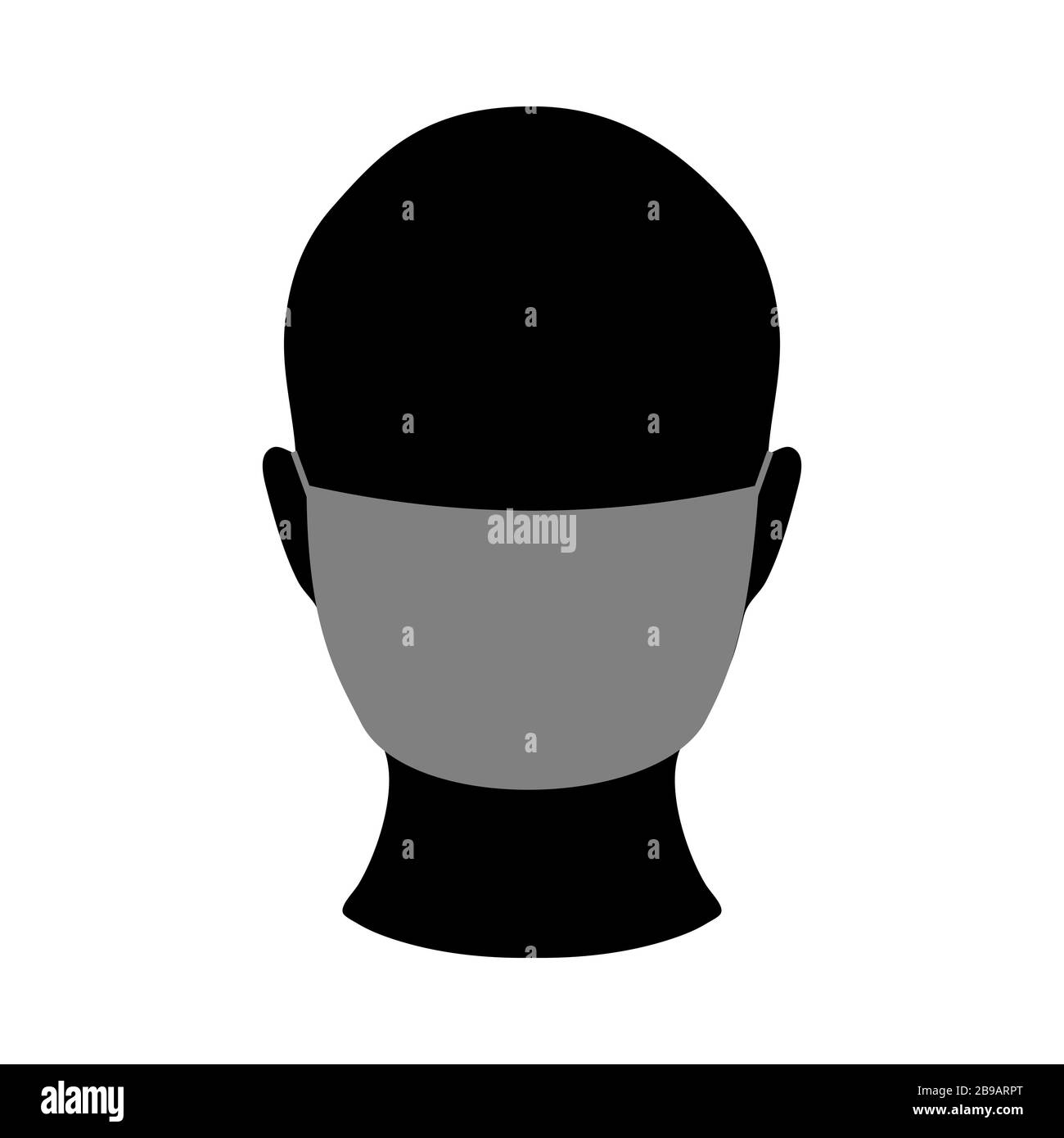 Masque médical sur l'icône du visage. Arrêter le signe du virus Illustration de Vecteur