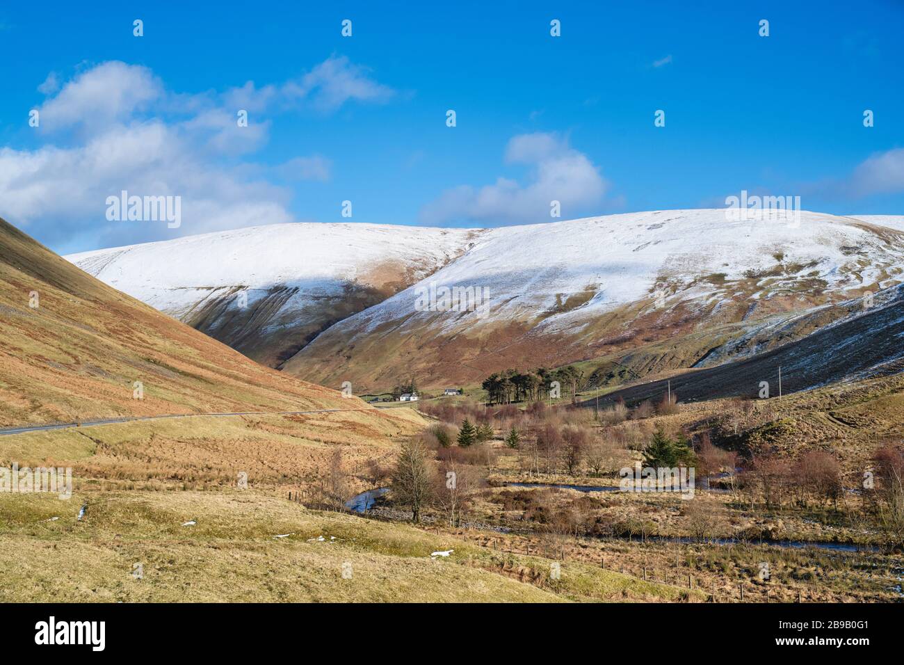 Moffat Dale en fin d'hiver, Dumfries & Galloway, Écosse Banque D'Images