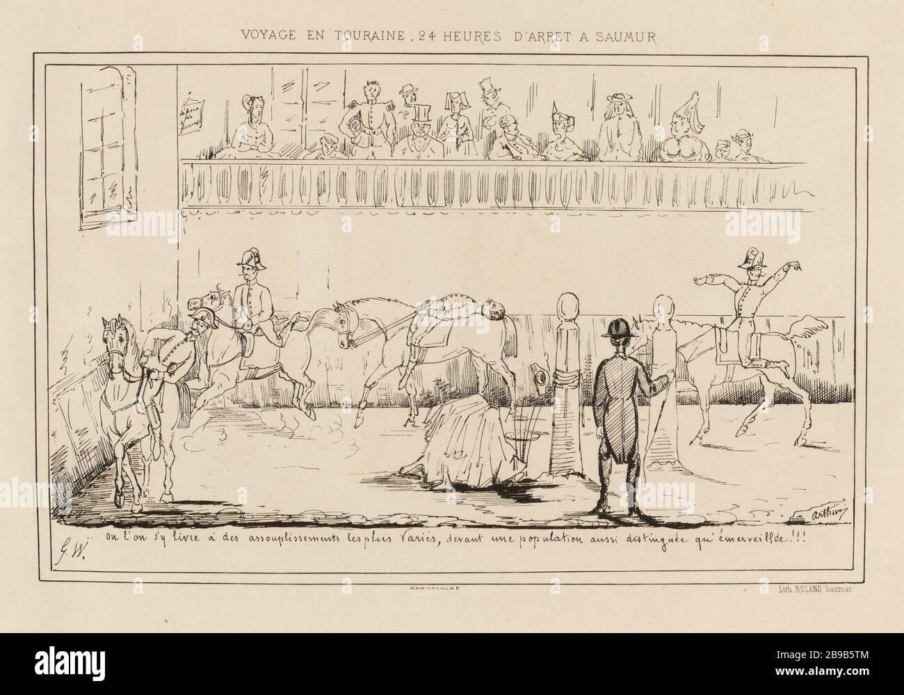 Détentions dans l'anneau (titre factice) |. VOYAGE EN TOURAINE, 24 HEURES sur une Saumur (dans son ensemble). Banque D'Images
