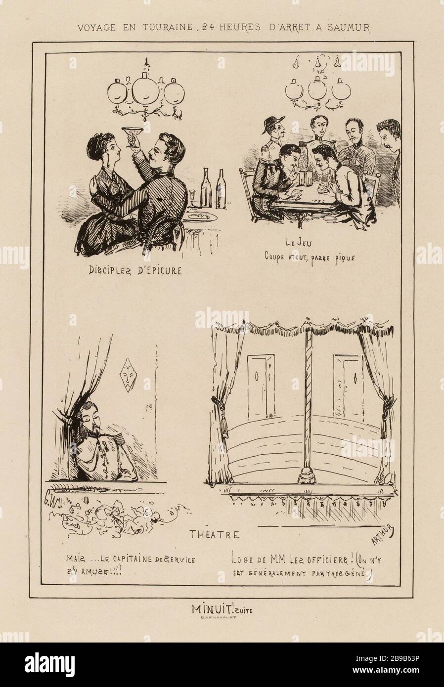 MINUIT ! suite (titre factice) |. VOYAGE EN TOURAINE, 24 HEURES sur une Saumur (dans son ensemble). Banque D'Images