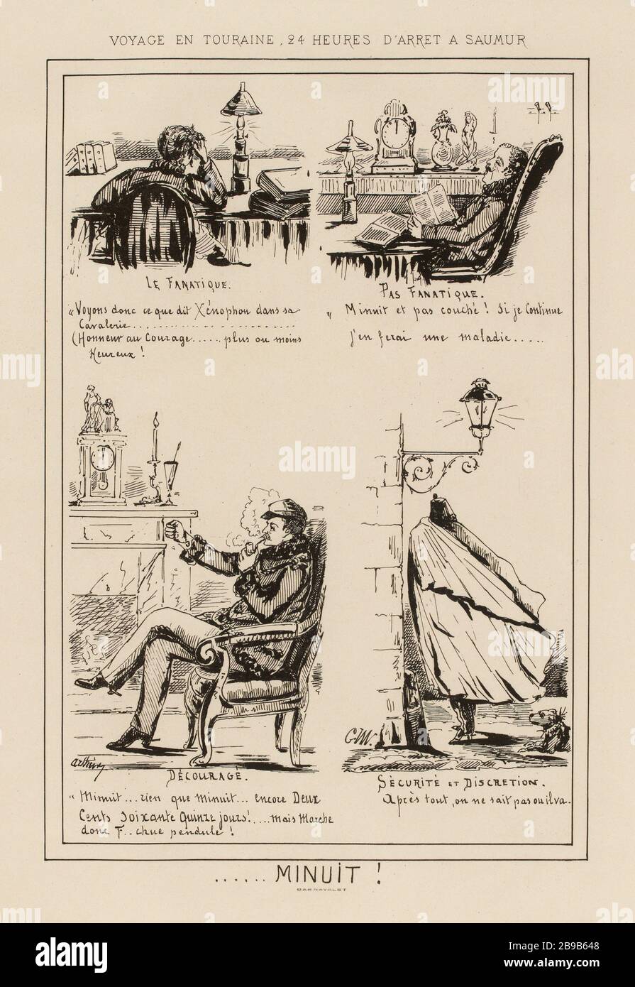 MINUIT (titre factice) |! VOYAGE EN TOURAINE, 24 HEURES sur une Saumur (dans son ensemble). Banque D'Images