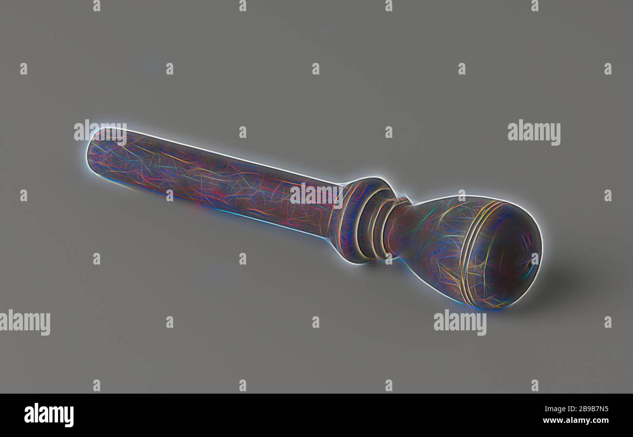 Clou en bois avec un bouton rond, la partie de navire, broche en bois avec un bouton rond. Sur le banc d'ongles, qui a été placé sur la rampe du navire et a été fourni avec un certain nombre de trous, les ongles corvins pourraient être mis, sur lequel il pourrait être appliqué courir. Les ongles corvins pourraient aussi être attachés au serviteur derrière le mât, la ligne centrale du clou corvin était la même que celle des cordes qui lui étaient attachées, Nova Zembla, Behouden Huys, Willem Barendsz, Jacob van Heemskerck, anonyme, c. 1590 - c. 1596, bois (matériel végétal), l 19,5 cm d 3,7 cm, réinventé par Gibon, conception de la santé chaude Banque D'Images