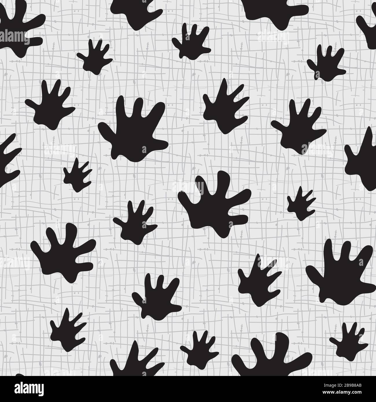 Le pied Hedgehog imprime sur fond. Silhouettes noires vectorielles à répétition transparente sur bleu. Motif de surface Illustration de Vecteur