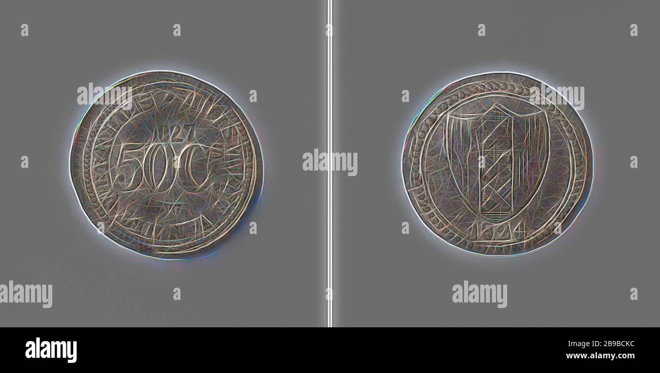 Werkhuis A Amsterdam Piece De Monnaie De Maison A La Valeur De 50 Cents Avec Le Timbre Vg Obverse Indication De La Valeur Dans L Inscription Et La Bordure De Perle Frappez En