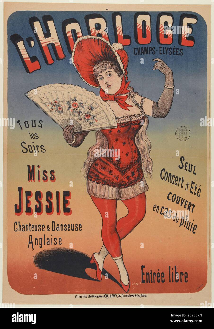 HORLOGE, MLLE JESSIE ANONYME. 'Horloge, Mlle Jessie'. Lithographie, 1880-1900. Paris, musée Carnavalet. Banque D'Images