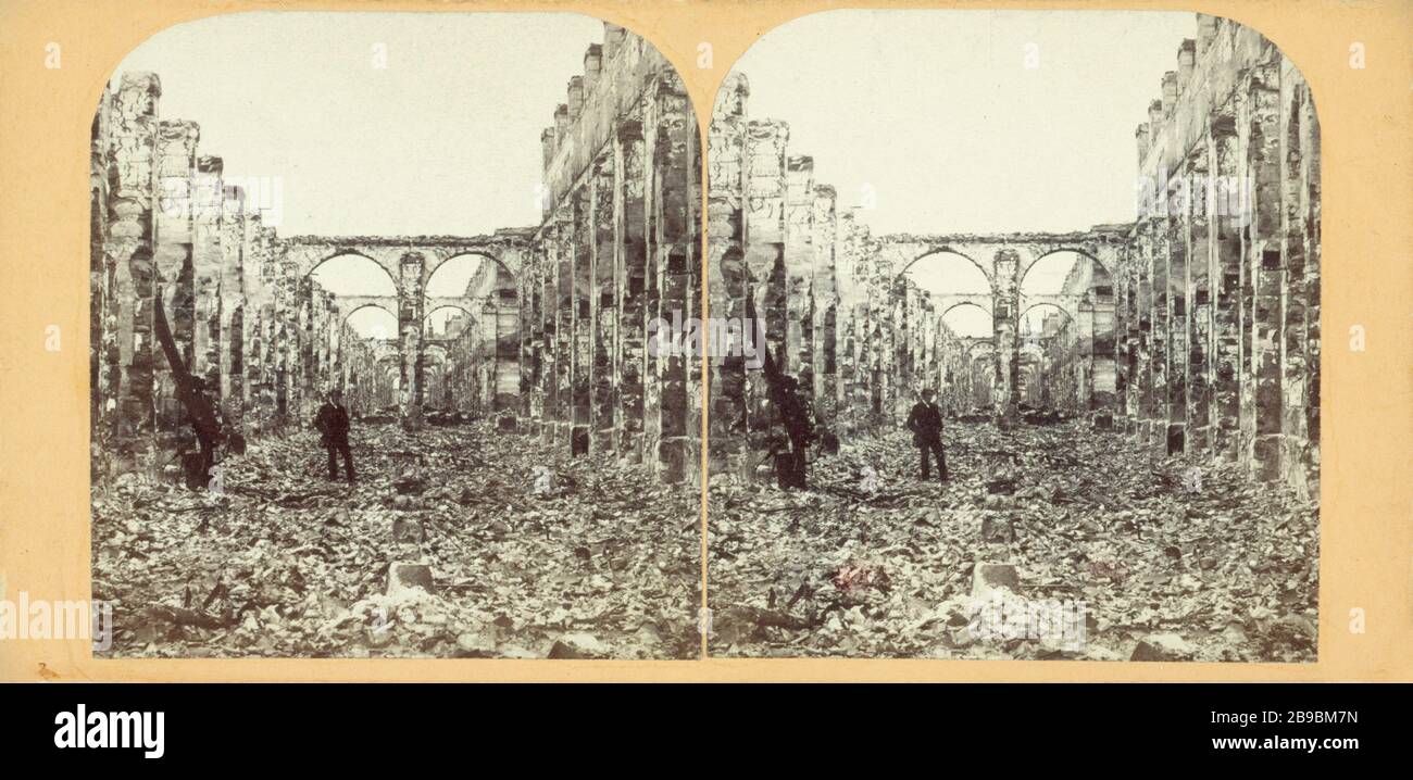 LE QUARTIER DE PARIS la commune de Paris. Ruines. Vue stéréoscopique, 1871. Paris, musée Carnavalet. Banque D'Images