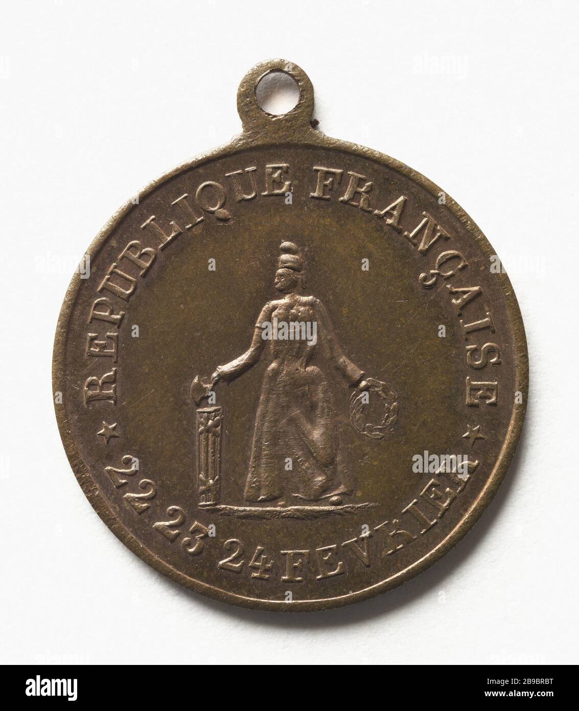 Incendie dans la tour d'eau, 24 février 1848 (titre factice) Anonyme. Incendie du château d'eau, 24 février 1848 (avers). Paris, musée Carnavalet. Banque D'Images