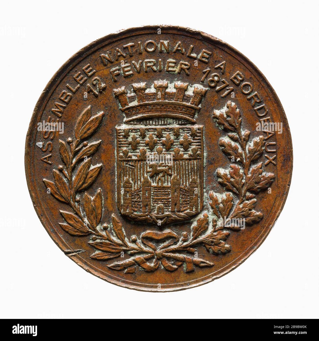 Elections de l'Assemblée nationale, Bordeaux, 12 février 1871 (titre factice) Elections de l'Assemblée nationale, Bordeaux, le 12 février 1871. Laiton, 1871. Paris, musée Carnavalet. Banque D'Images