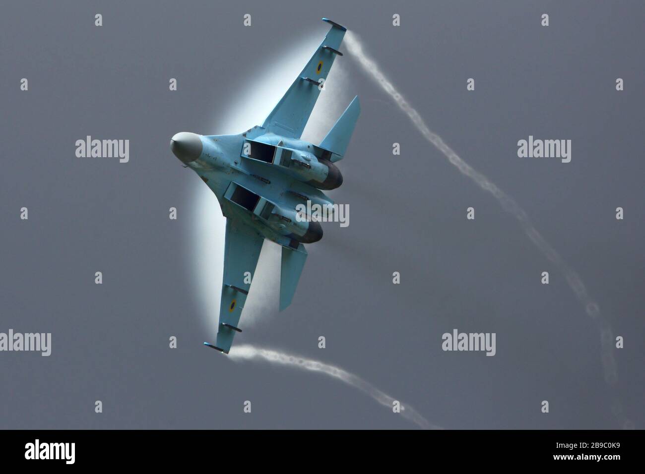 SU-27 chasse-avions de l'armée de l'air ukrainienne. Banque D'Images