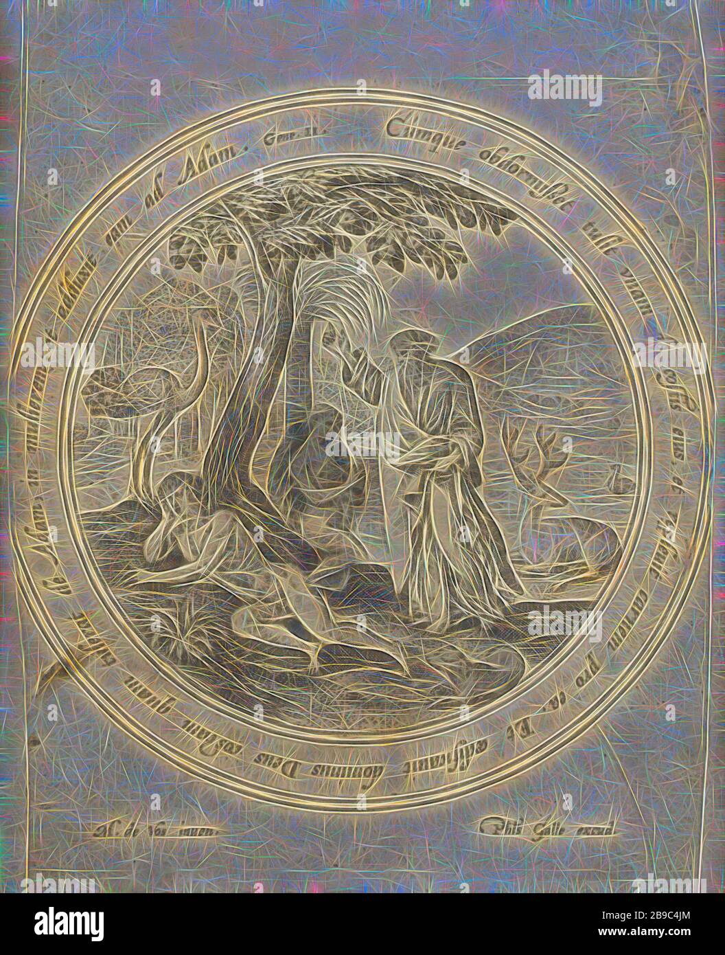 Creation De L Histoire D Eve D Adam Et Eve Titre De La Serie Dieu Fait Qu Adam S Endormit Alors Qu Il Enleve Sa Nervure Et Cree Eve En Marge Du Cadre Une Citation De La Bible