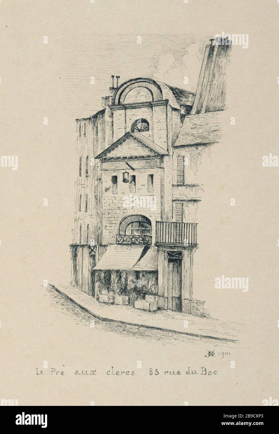 CHAPELLE HENRI - PRÉ-CLÉRICS Henri Chapelle. 'Le pré-aux-Clercs, 85 rue du bac, 1901'. Dessert. Paris, musée Carnavalet. Banque D'Images
