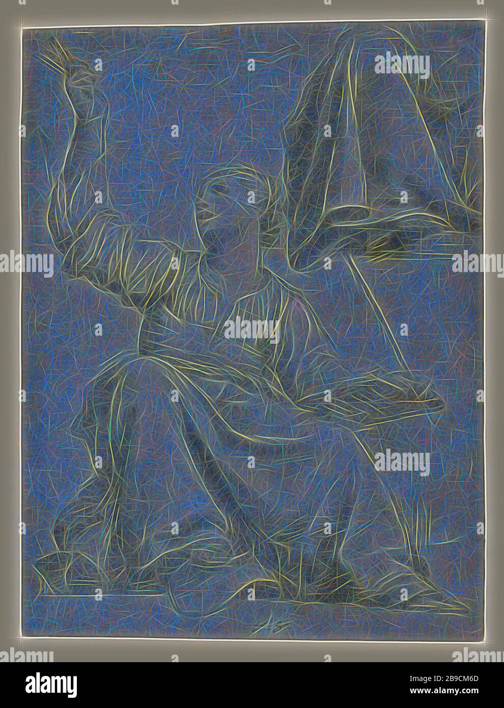Papal Authority, Carlo Saraceni (italien, vers 1579 - 1620), 1616, craie noire, accentuée avec de la craie blanche sur du papier bleu-vert, 32,9 × 24,9 cm (12 15,16 × 9 13,16 po, repensée par Gibon, design de gluminage chaleureux de la luminosité et des rayons de lumière. L'art classique réinventé avec une touche moderne. La photographie inspirée du futurisme, qui embrasse l'énergie dynamique de la technologie moderne, du mouvement, de la vitesse et révolutionne la culture. Banque D'Images