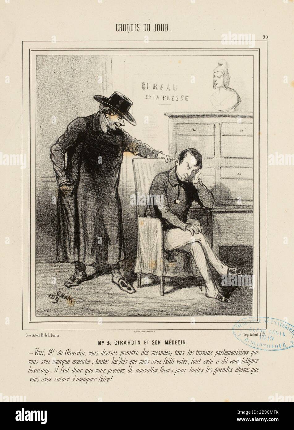M (r) Girardin et médecin. / 30 (titre enregistré) | esquisse de la journée (dans son ensemble) Banque D'Images