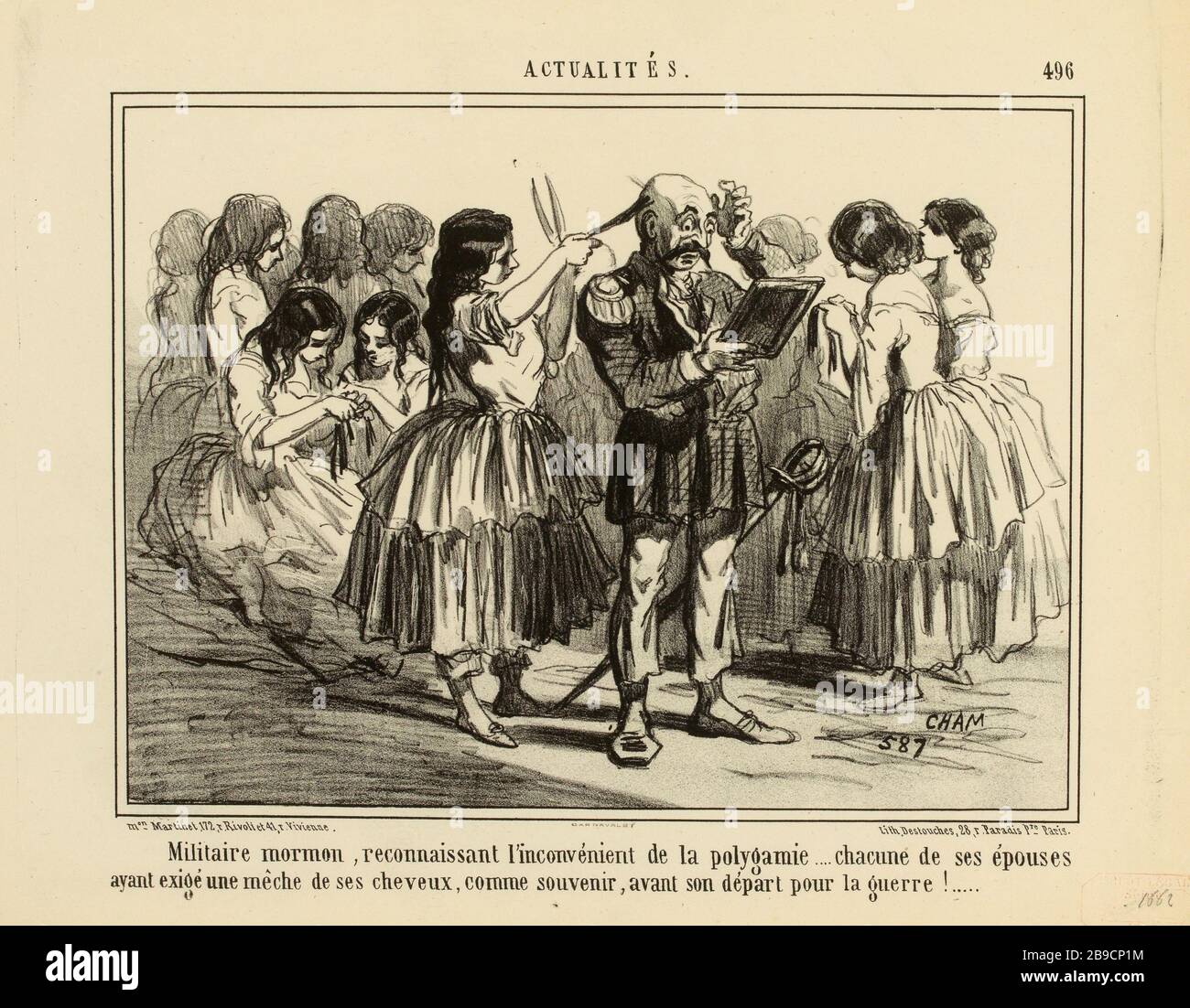 Mormon militaire, reconnaissant le désagrément de la polygamie ... [...]. / 496 (titre enregistré) | Nouvelles (sous tout). Banque D'Images