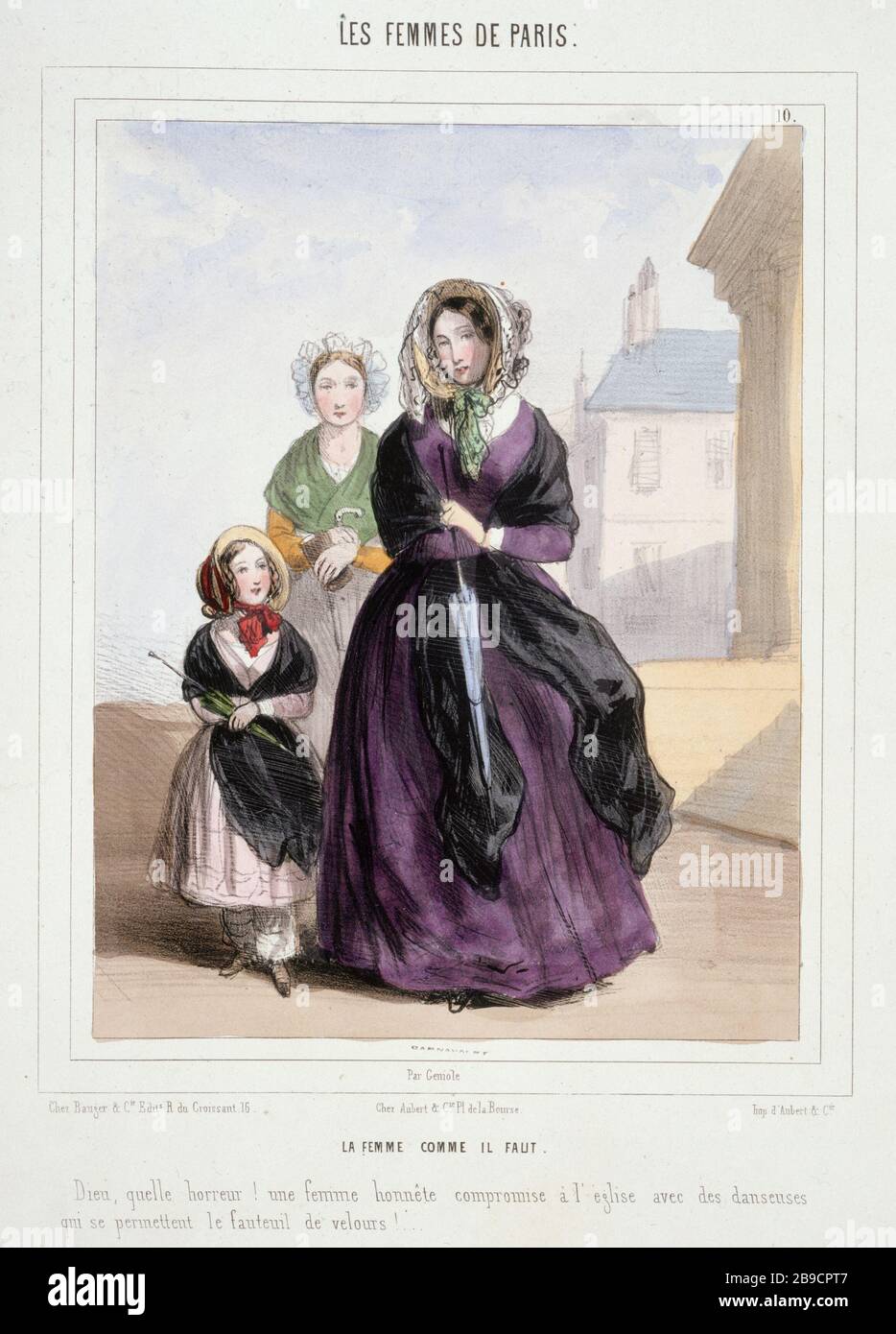 FEMMES DE PARIS - FEMMES SELON LES BESOINS ALFRED GENIOLE (1813-1861). 'Les femmes de Paris - la femme commute il Faut'. Gravité. Paris, musée Carnavalet. Banque D'Images